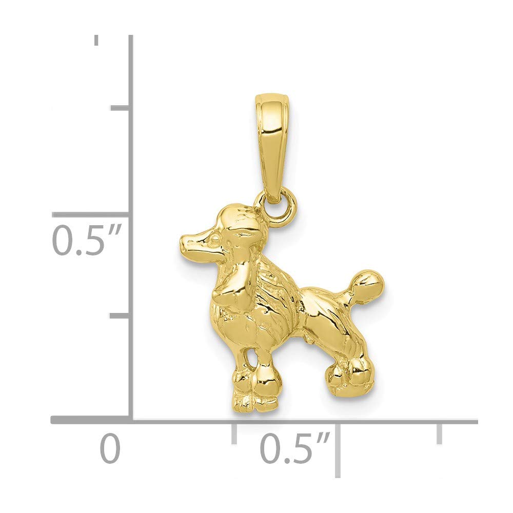 10K Yellow Gold Poodle Dog Pendant Necklace - Elegant Animal Jewelry for Women - Perfect Gift for Dog Lovers, Pet Owners & Fashion Accessories
