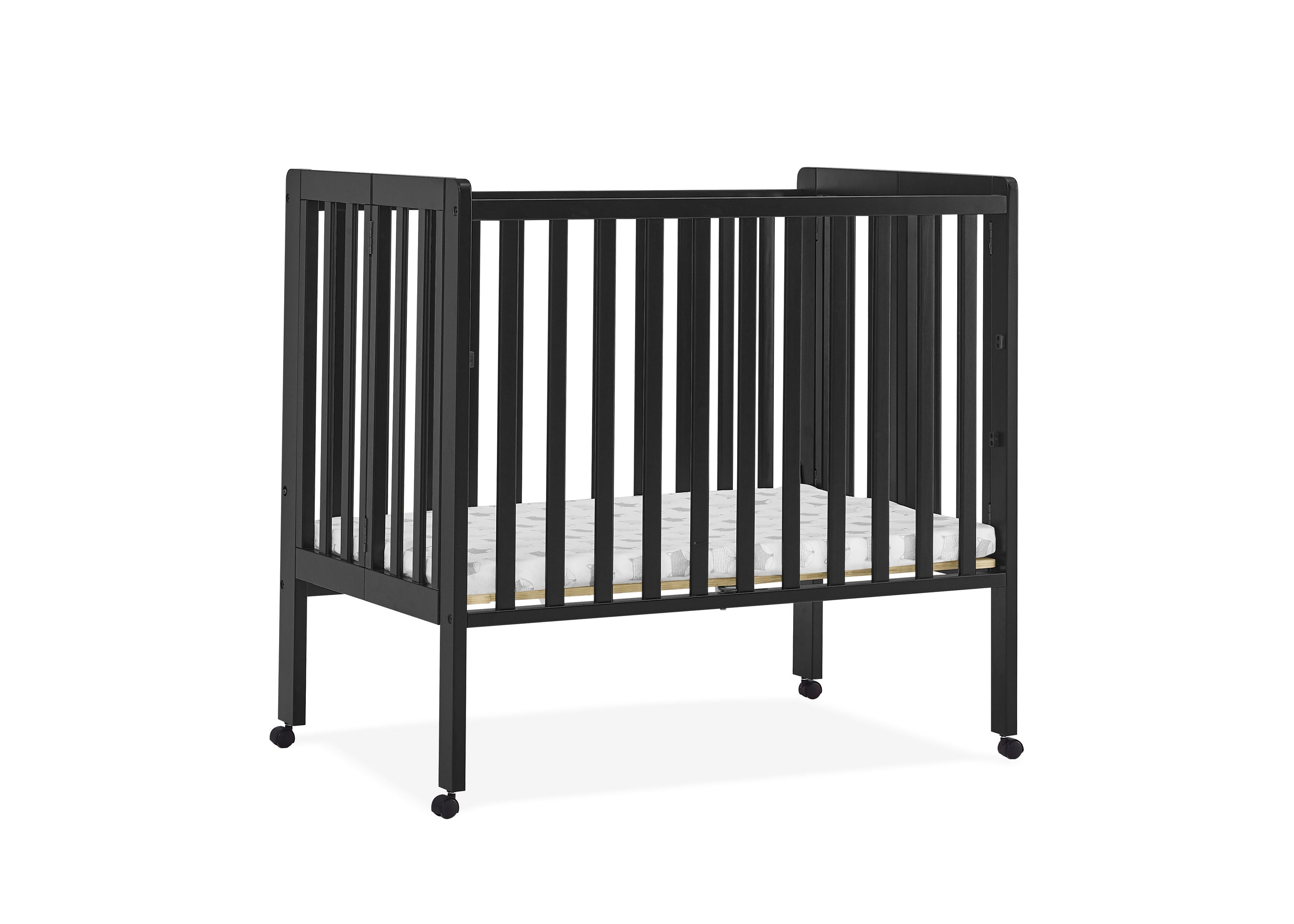 Lee Portable Folding Mini Crib with 1.5 Inch Mattress - Lightweight Travel Crib for Babies & Toddlers - Perfect for Home, Travel, and Daycare Use