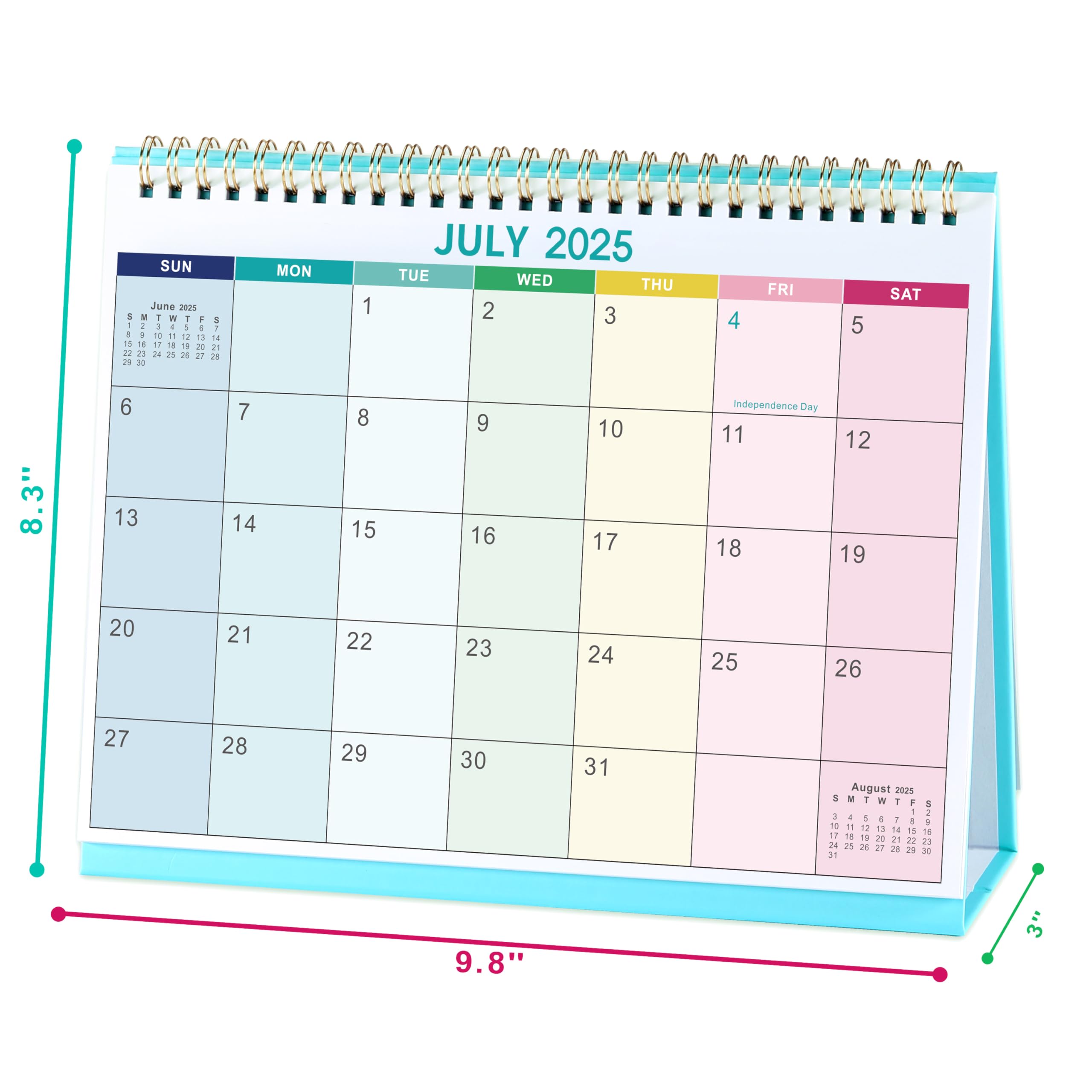 2025-2026 Desk Calendar | July 2025 - December 2026 | 9.8