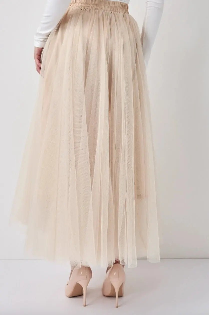 Aria Long Tulle Skirt - Elegant Flowy Maxi Skirt for Women | Perfect for Weddings, Parties & Special Occasions
