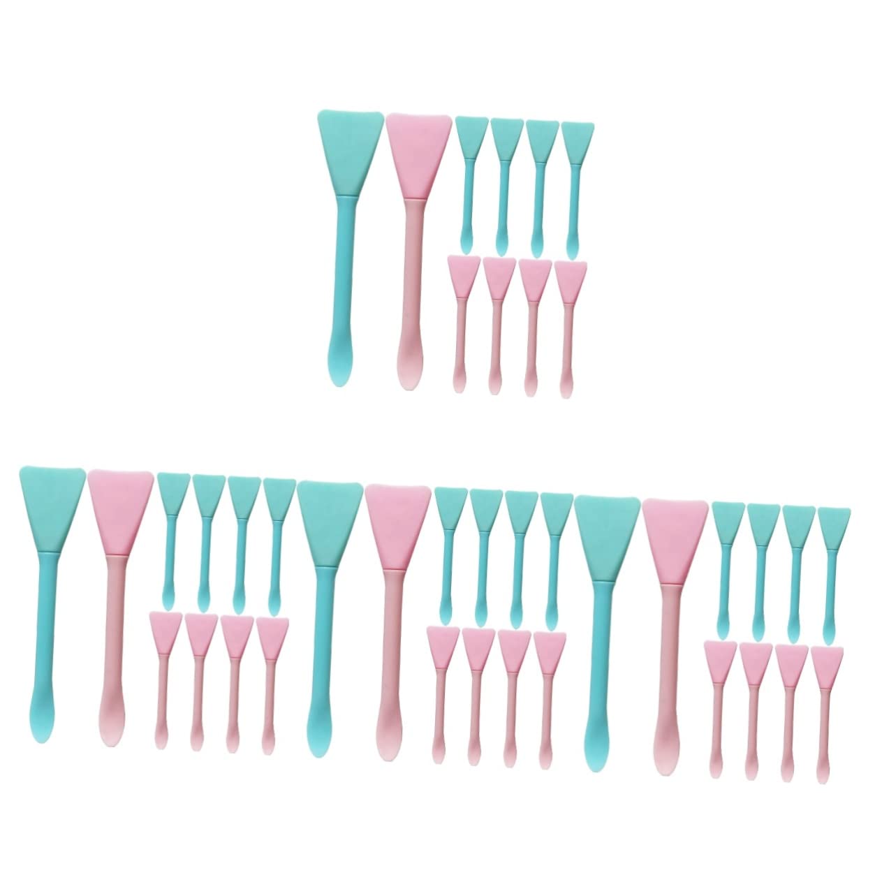 FRCOLOR 40 Pcs Silicone Face Mask Brush Set - Reusable Makeup Applicator & Skincare Tool for Women | Perfect for Foundation, Creams & Facial Masks | Portable Beauty Brush Kit for Home & Travel Use