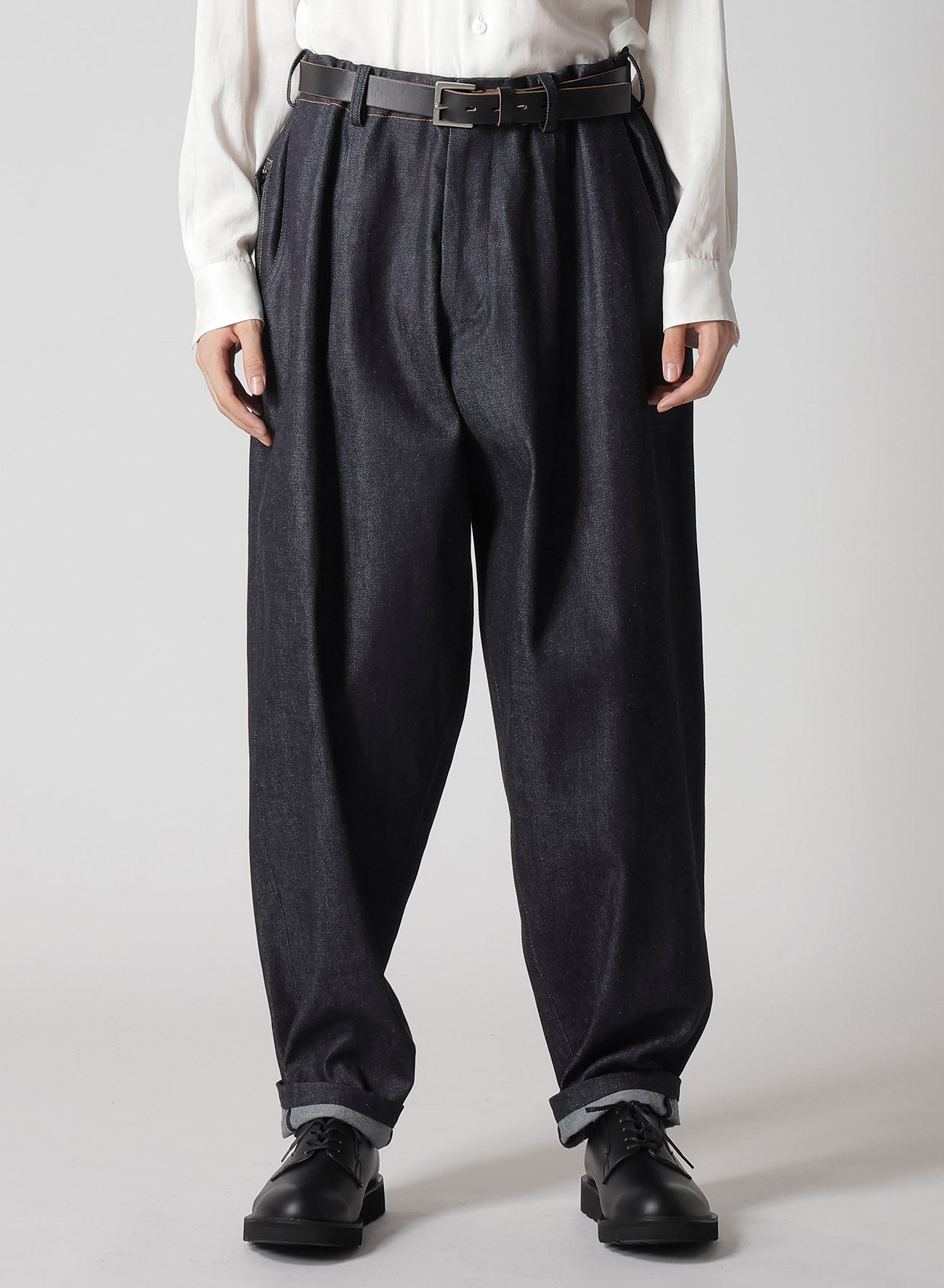 13oz Uneven Yarn Denim Pants with Color Block Side Zip - Stylish Casual Wear for Men & Women | Perfect for Streetwear & Everyday Outfits