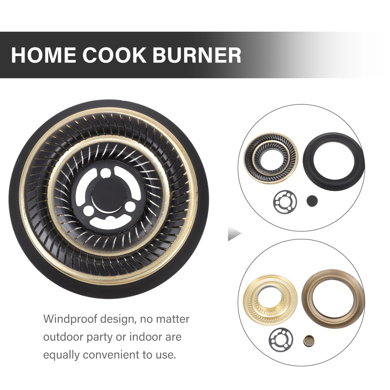 Cabilock 1-Piece Stainless Steel Gas Burner Ring - Universal Fit for Kitchen Stove, BBQ Grill & Outdoor Cooking - Durable Copper Coated Gas Cooktop Distributor for Home & Camping Use