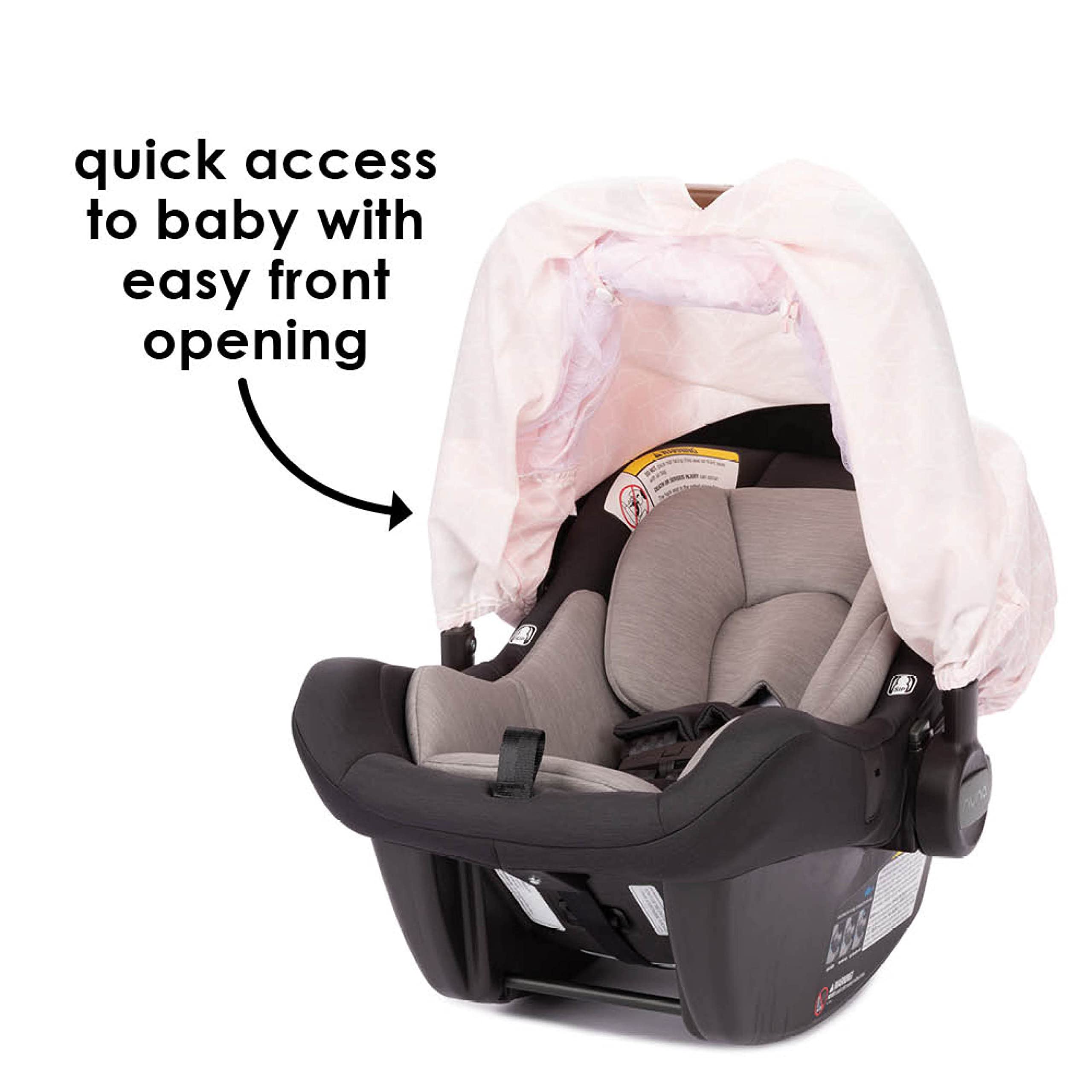Diono Universal Infant Car Seat Cover - Adjustable, Breathable Baby Canopy with Insect Net & Weather Protection - Pink | Perfect for Strollers, Travel, and Outdoor Adventures