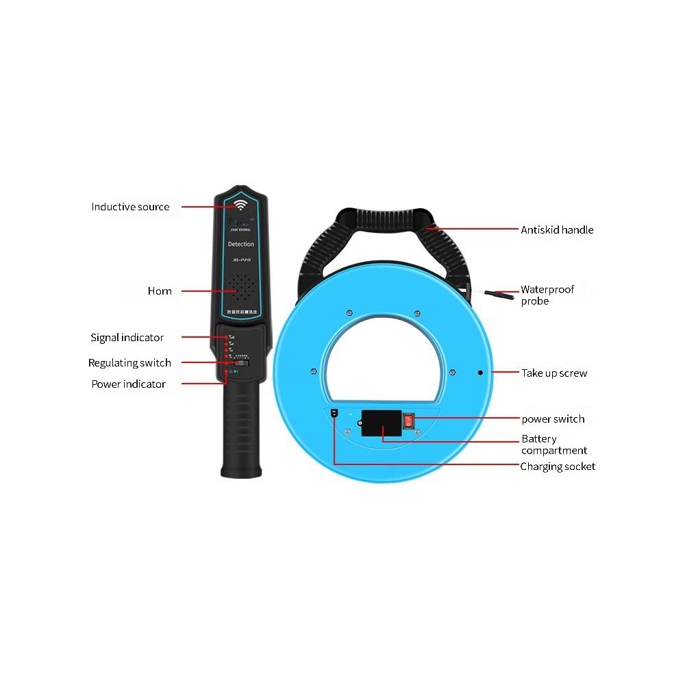 Underground Pipe Locator & Water Pipe Blockage Detector - 30M PVC/Plastic Sewer Line Scanner for Clog Detection | Plumbing Tools for Home Repair & Drain Maintenance
