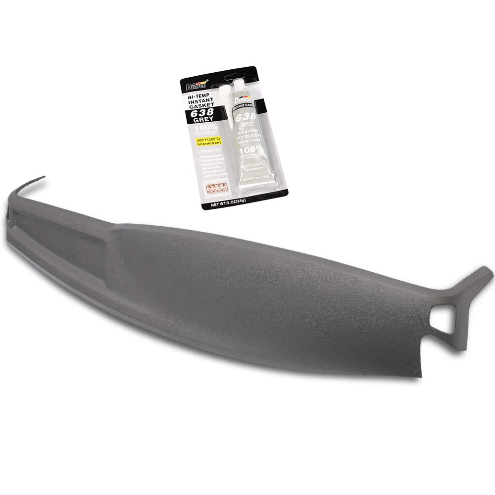 PIT66 Dash Cover Cap Compatible with 2002-2005 Dodge Ram 1500 2500 3500 - 2-Piece Gray Instrument Panel Cover - UV Protection & Anti-Slip Design for Truck Interior Protection & Style Enhancement