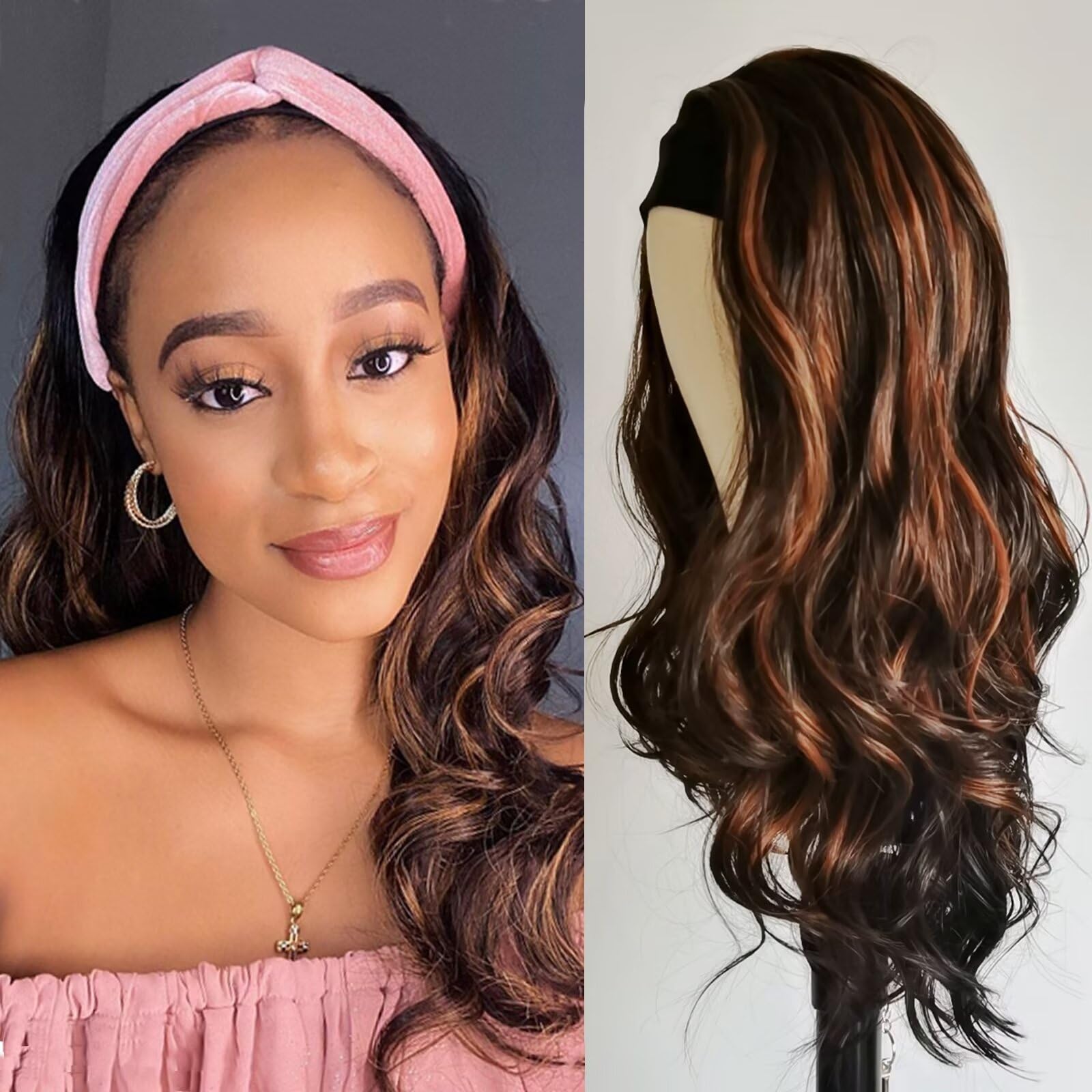 Natural Layered Curly Headband Wig 24
