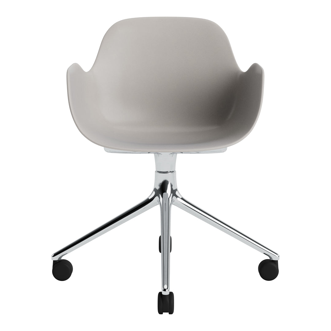 Modern Form Armchair with 4-Wheel Swivel Base - Ergonomic Office Chair for Home & Workspace - Perfect for Desks, Living Rooms, and Study Areas