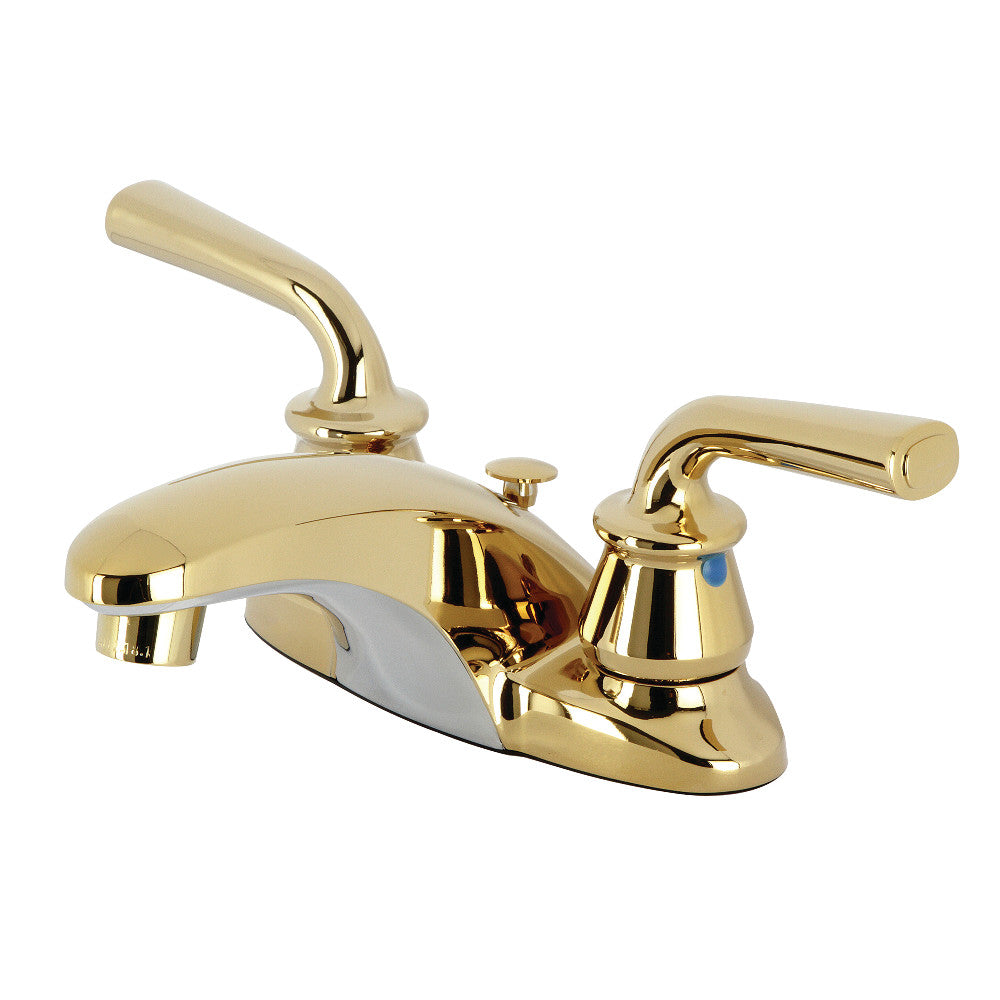 Kingston Brass KB621RXLB 4-Inch Centerset Bathroom Faucet with Brass Pop-Up Drain - Vintage Style Bathroom Sink Faucet for Bathroom Vanity, Powder Room & Guest Bathroom Renovation