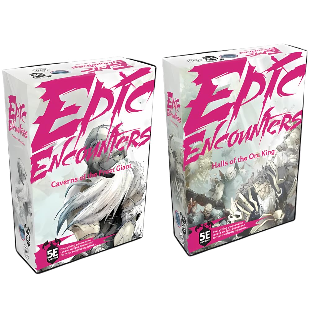 Steamforged Games Epic Encounters Bundle - Caverns of The Frost Giant & Halls of The Orc King (2 RPG Adventure Sets) | Perfect for Dungeons & Dragons Campaigns and Tabletop Gaming Nights