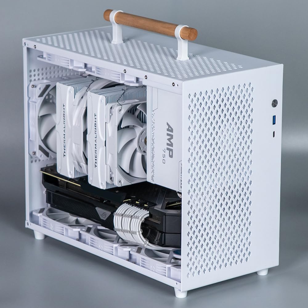 KOCAN Portable Computer Case - Cold Rolled Steel Shell PC Gaming Case for Desktop, Supports 360mm Graphics Card, ITX/MATX/ATX Motherboards & Power Supply | Perfect for Gaming Rigs, Home Office & Compact Workspaces