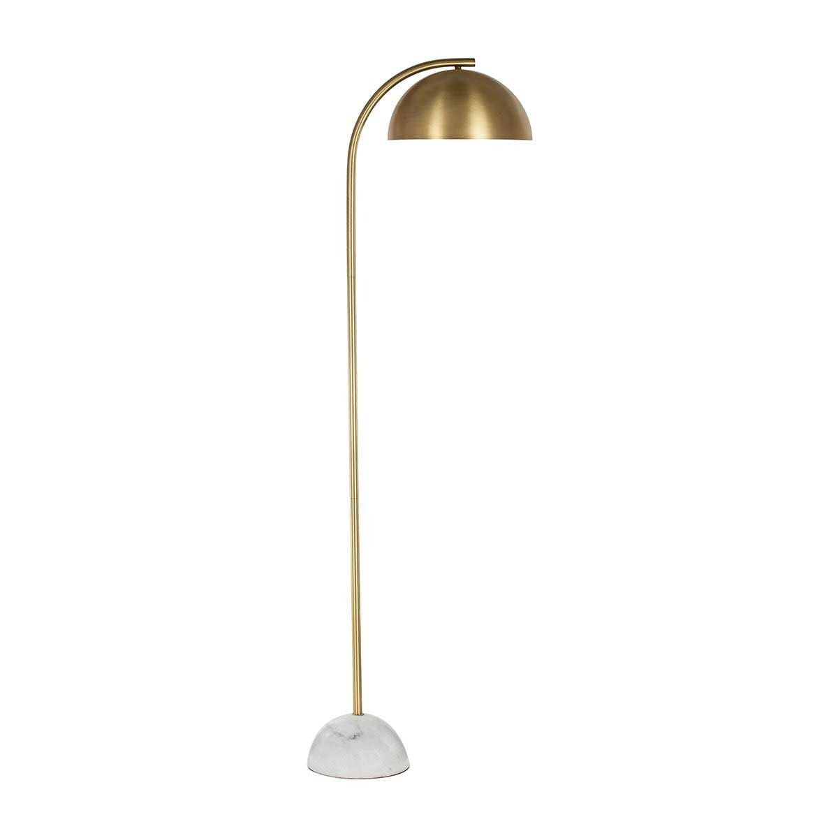 Atticus Modern Brass Floor Lamp with White Shade - Elegant Lighting for Living Room, Bedroom, or Office Decor