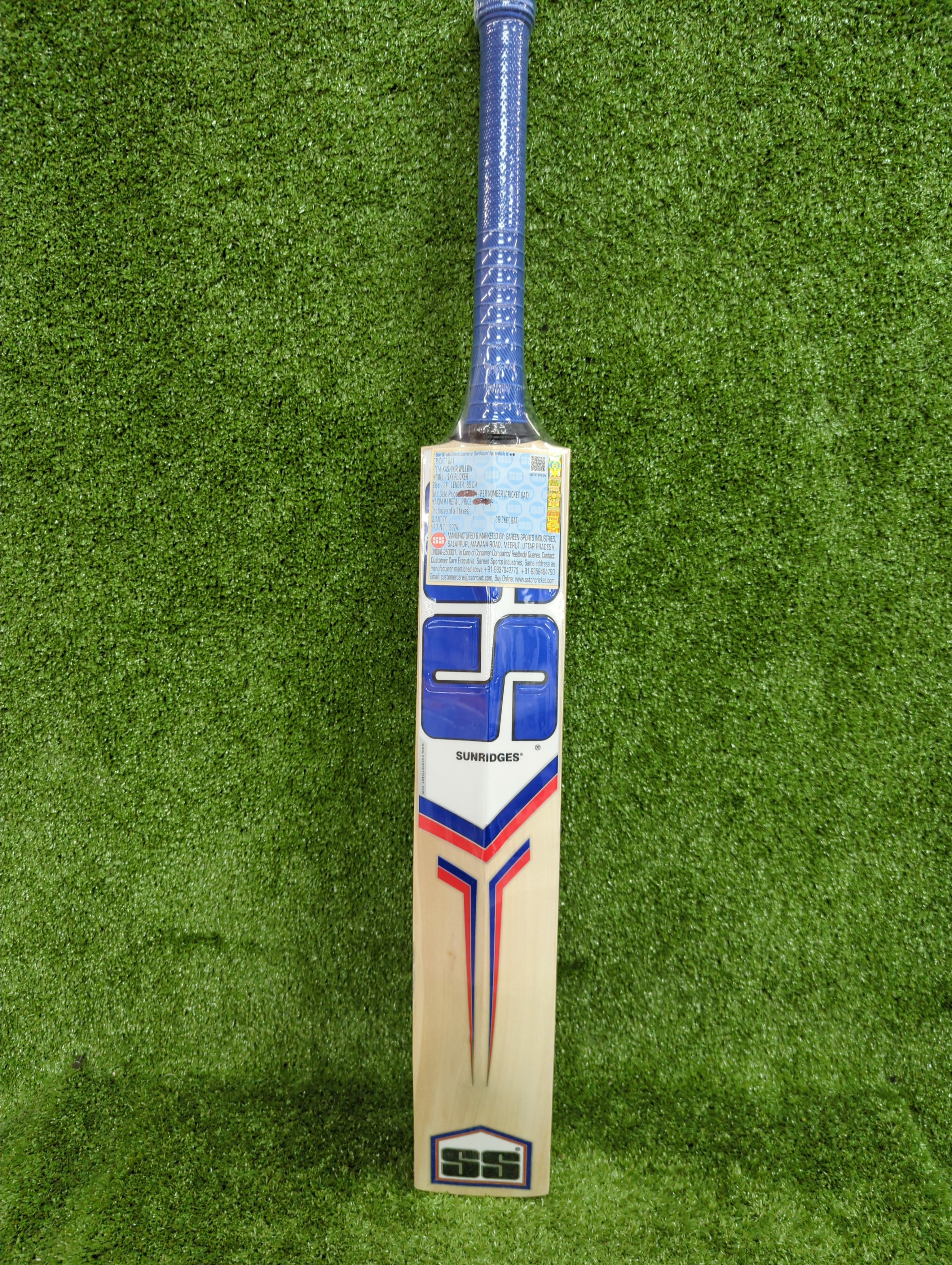Premium Kashmir Willow Cricket Bat - SS Sky Flicker for Powerful Shots | Perfect for Practice Matches & Professional Cricket Games