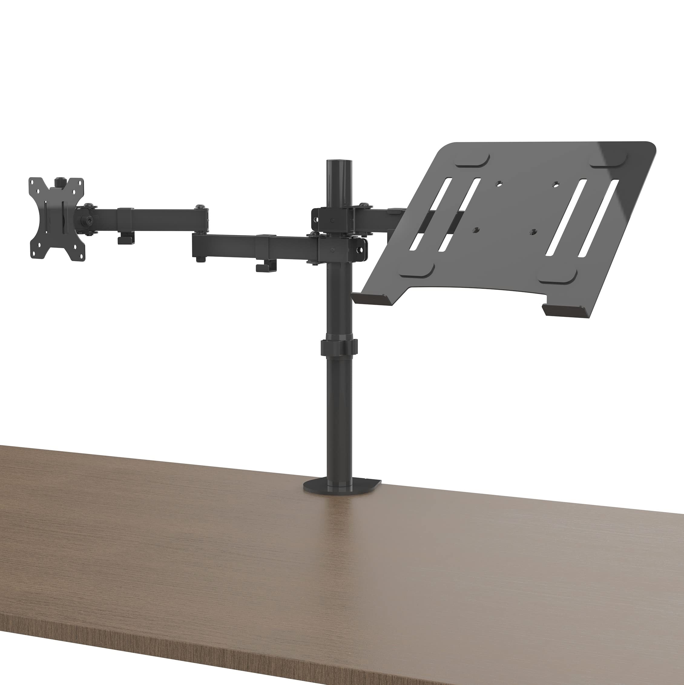 Ergonomic Adjustable Clamp-On Standing Desk Converter - Dual Monitor & Laptop Stand for 13