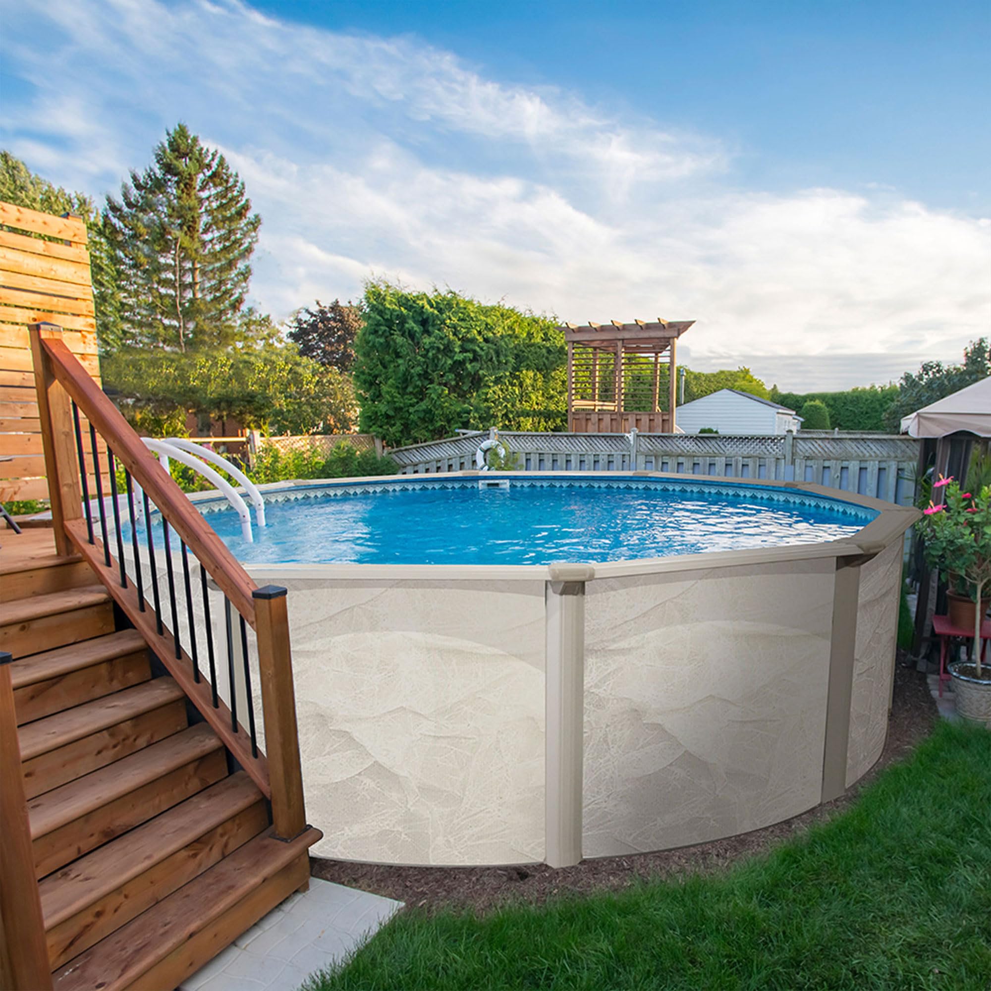 Aquarian Steel-Frame Round Above-Ground Swimming Pool 18' x 52