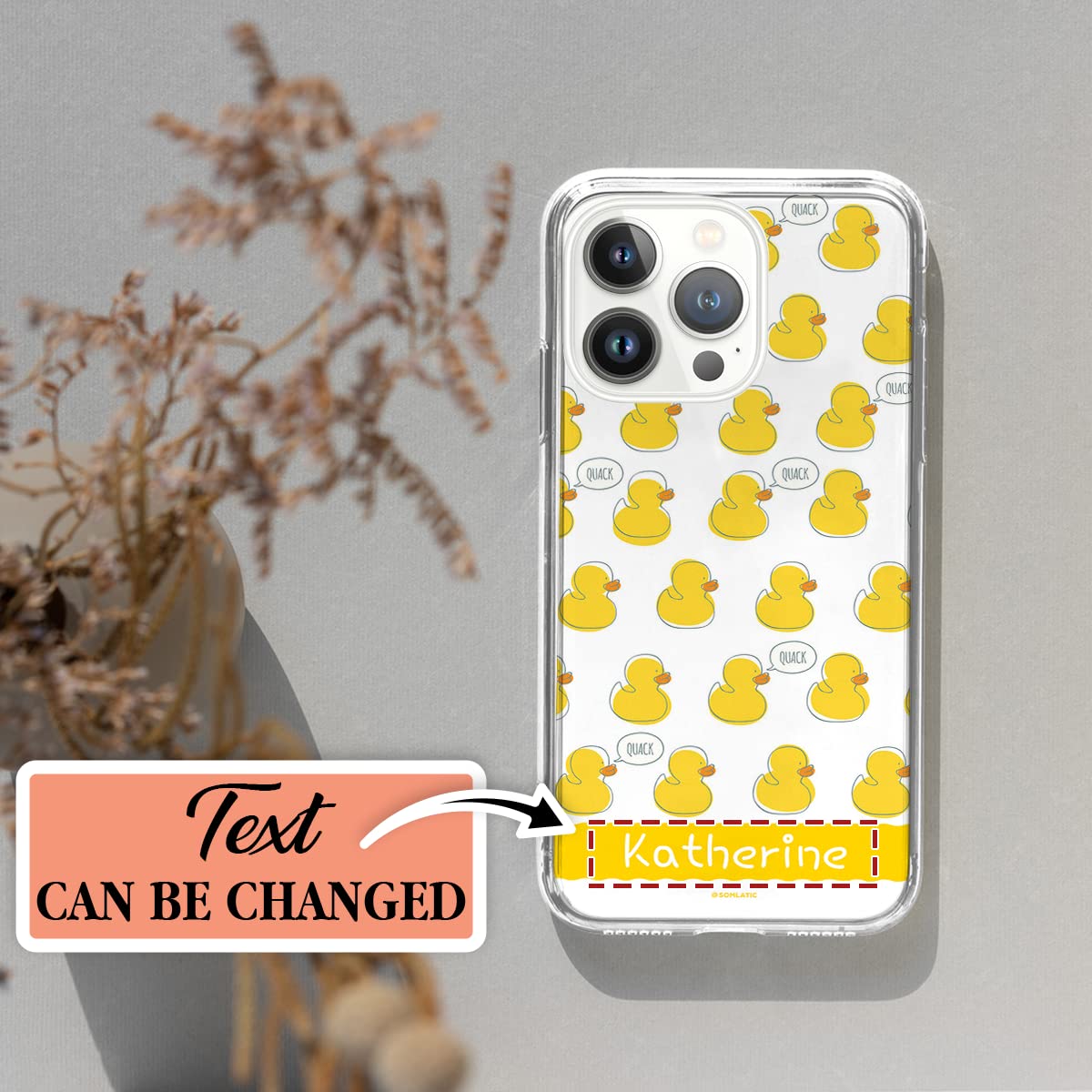 Custom Rubber Duck Phone Case - Funny Cute Protective Cover for iPhone 16/15/14/13/12/11/XR/X/XS/8/7 Plus/Mini/Pro Max - Unique Gift for Men Women Kids - Perfect for Bath Time, Pool Parties & Summer Fun