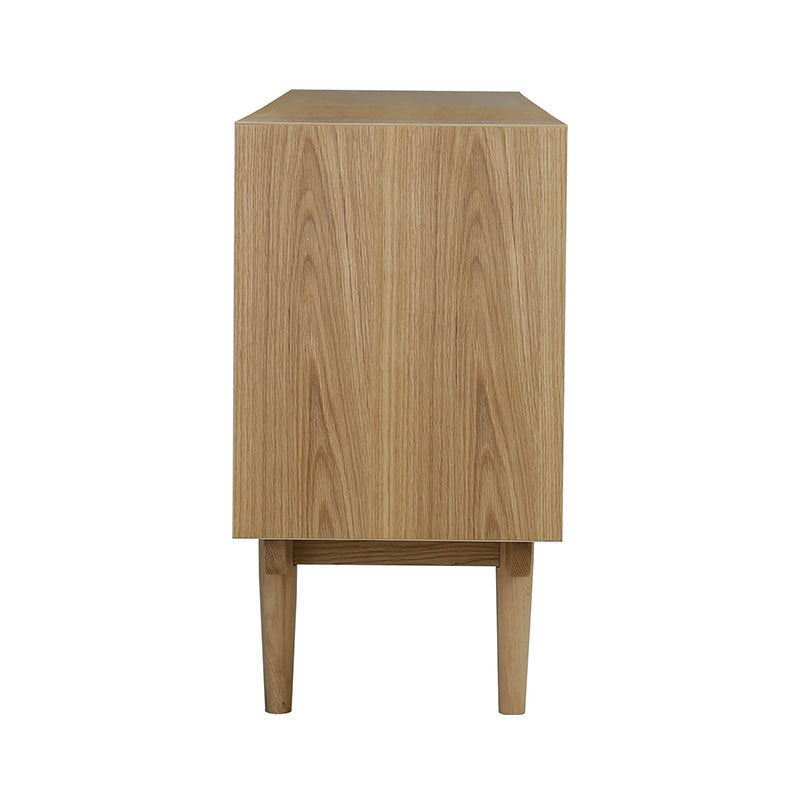 NAKULA 180cm Sideboard Buffet Cabinet with 2 Doors - Natural Wood & White Finish for Dining Room Storage | Modern Console Table for Living Room & Hallway