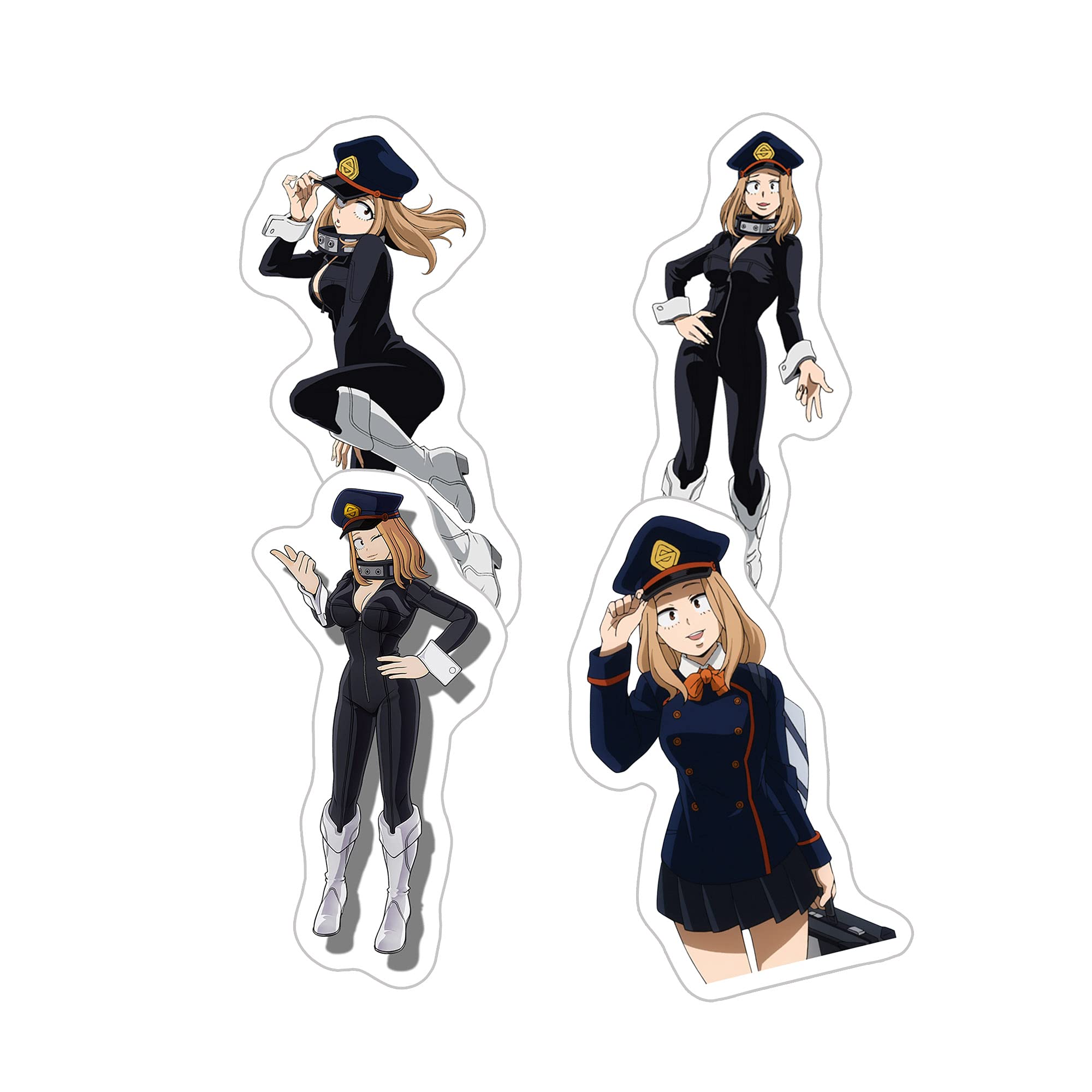 Alexiss MHA Camie Utsushimi Maboromicamie Anime Stickers 4-Pack - 3'' Cool Girl Decals for Water Bottles, Phone, Laptop, Skateboard & Car - Perfect for My Hero Academia Fans & Anime Lovers