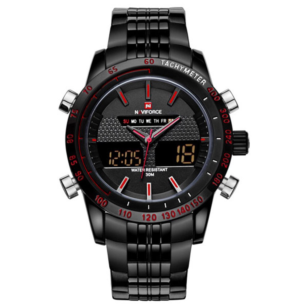 NAVIFORCE Men's Military Sport Watch - Luxury Multifunctional Stainless Steel Quartz Watch with Date Display & Waterproof - Perfect for Outdoor Activities, Business Meetings and Daily Wear