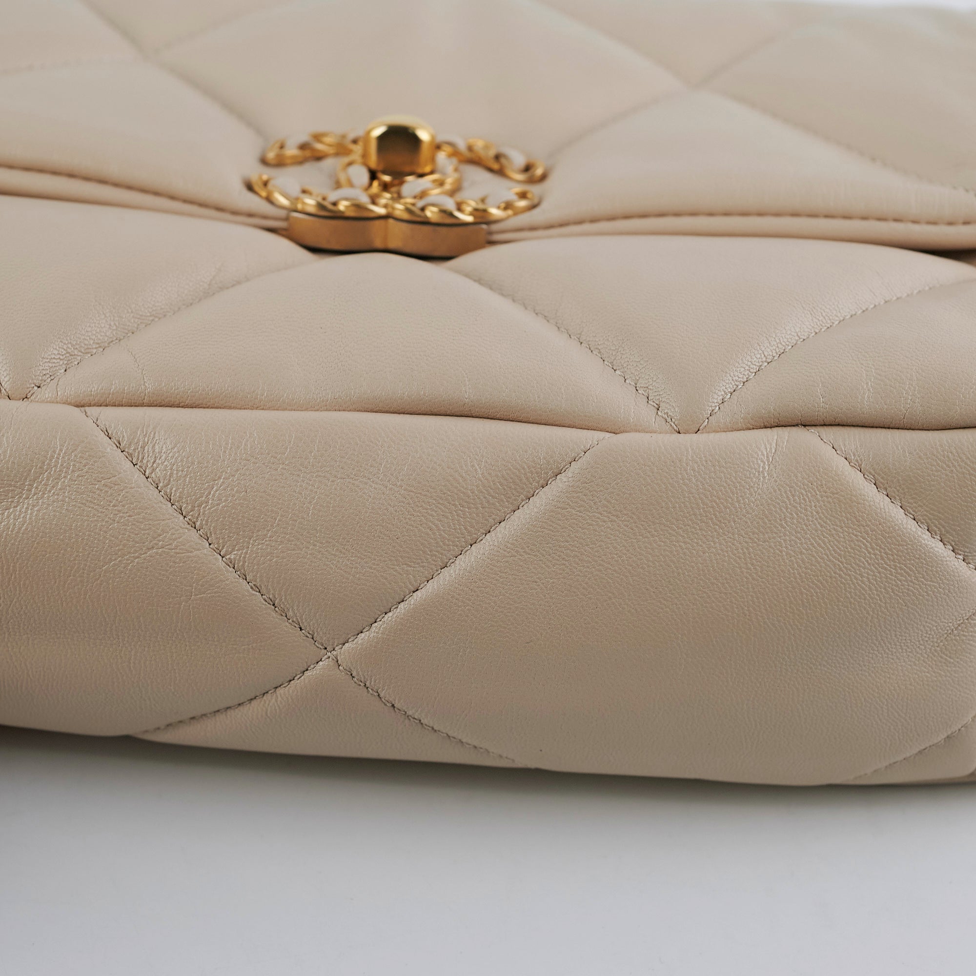 Chanel 19 Small Beige Leather Crossbody Bag - Luxury Designer Handbag for Women | Perfect for Date Night, Shopping & Travel