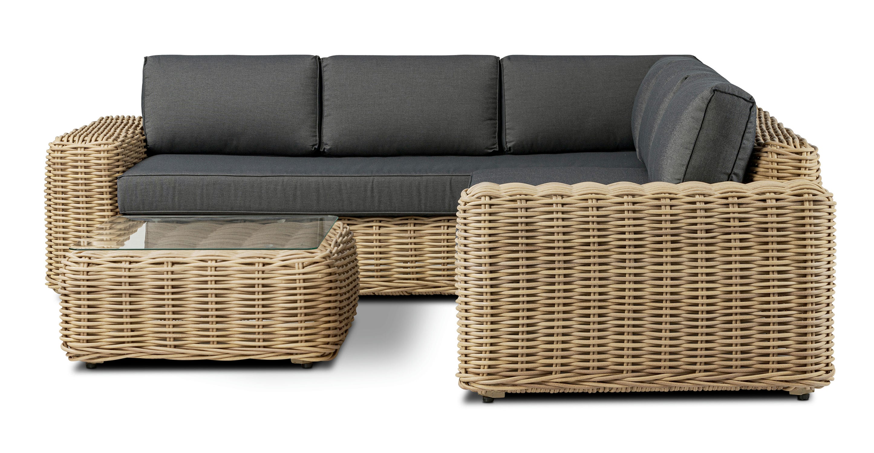 Modern Puglia Corner Sectional Sofa Set with Coffee Table - Comfortable L-Shaped Couch for Living Room, Lounge & Family Room - Perfect for Small Spaces & Home Decor