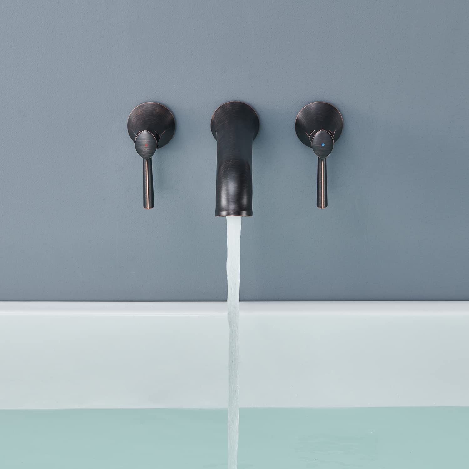 Wall Mount Roman Tub Faucet - Oil Rubbed Bronze Brass Bathtub Filler with 2 Handles - Perfect for Luxury Bathrooms & Spa Retreats