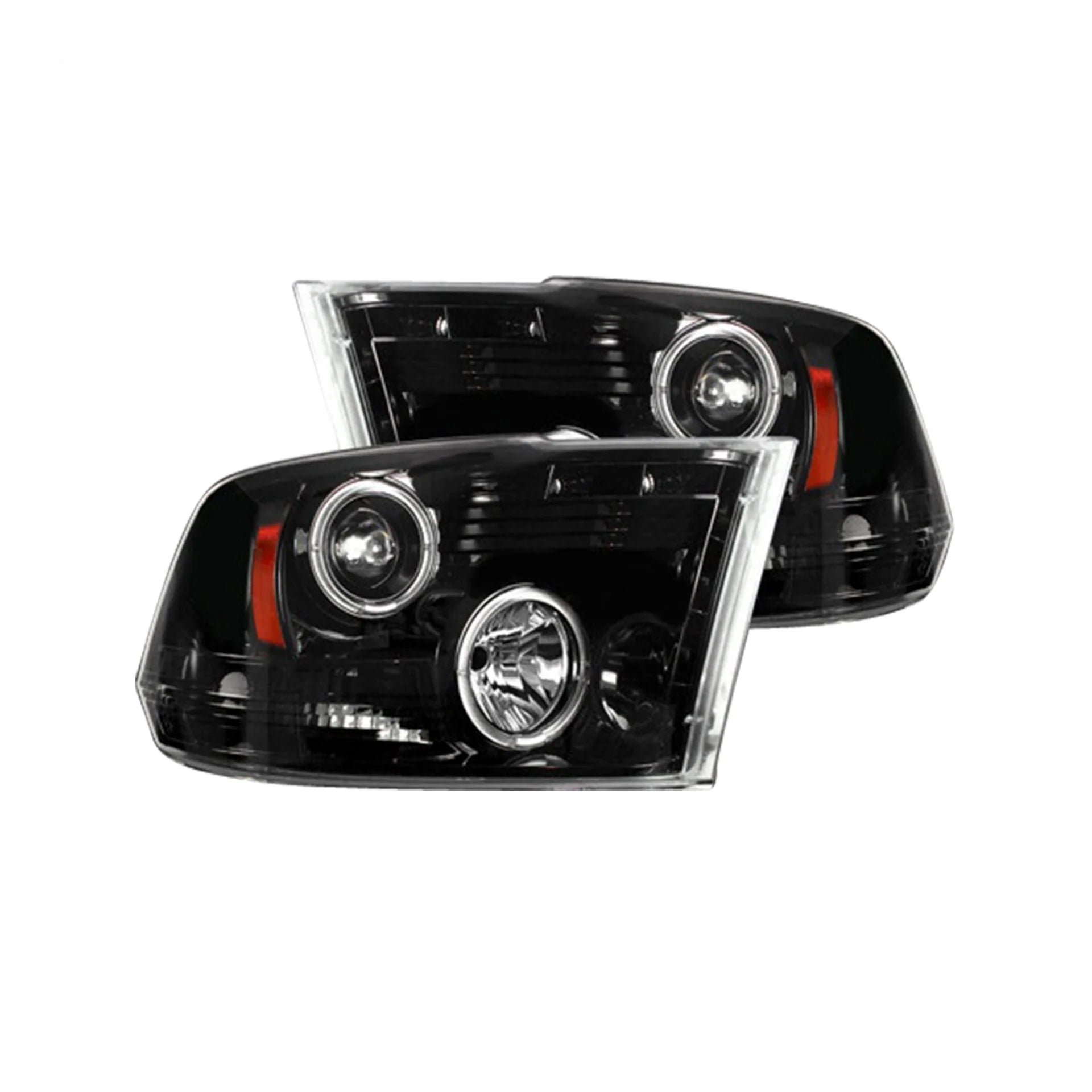 Dodge RAM 2500/3500 (2010-2018) Projector Headlights with CCFL Halo Rings & DRL - Smoked/Black Housing - Upgrade for Off-Road & Night Driving