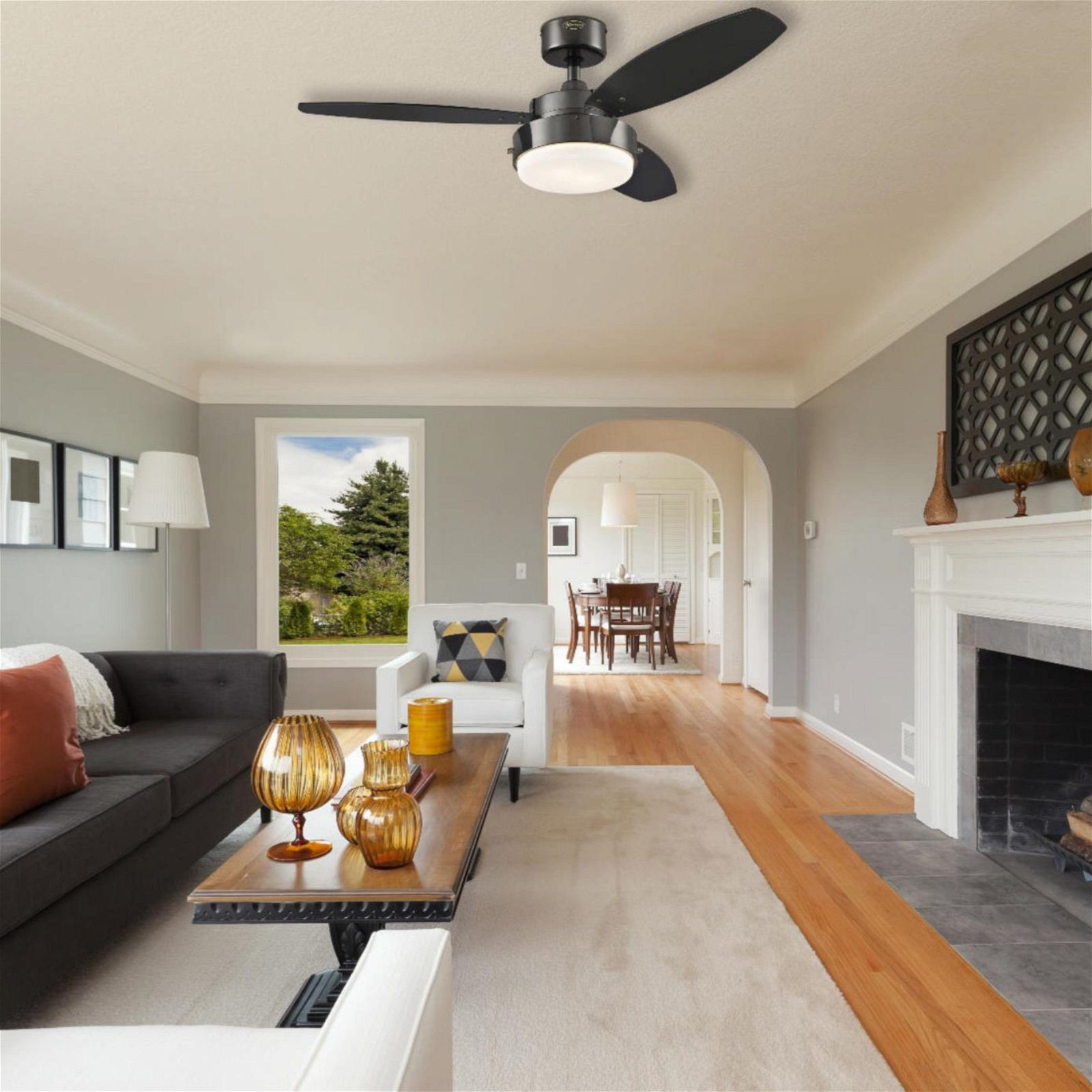 Westinghouse Alloy Ceiling Fan with Remote Control - Energy Efficient Indoor Cooling for Living Room, Bedroom & Office