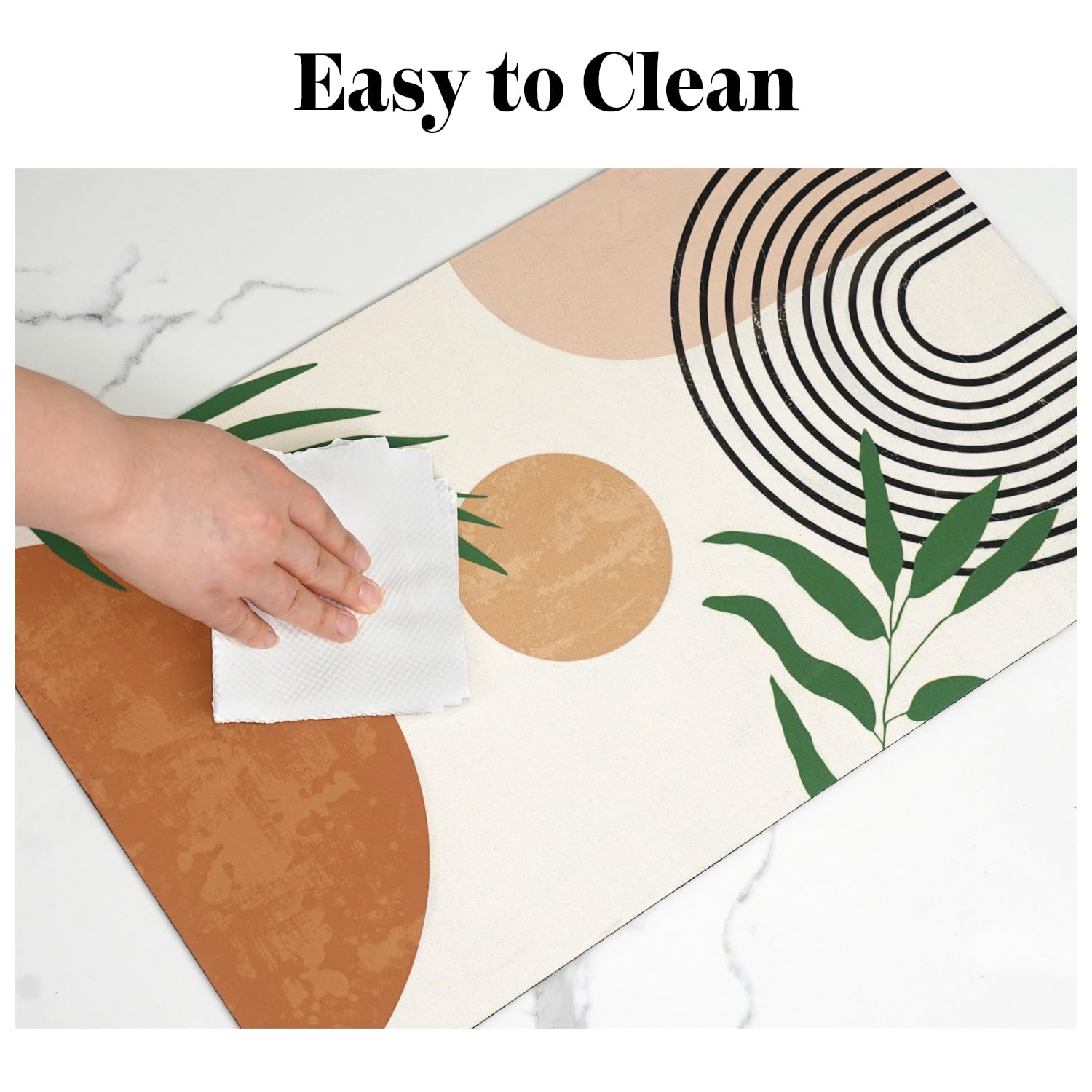 Super Absorbent Dog Food Mats for Floors | Non-Slip Pet Feeding Mat for Cats & Dogs | Eco-Friendly Boho Style Placemat for Food & Water Bowls | Perfect for Messy Eaters & Kitchen Floor Protection