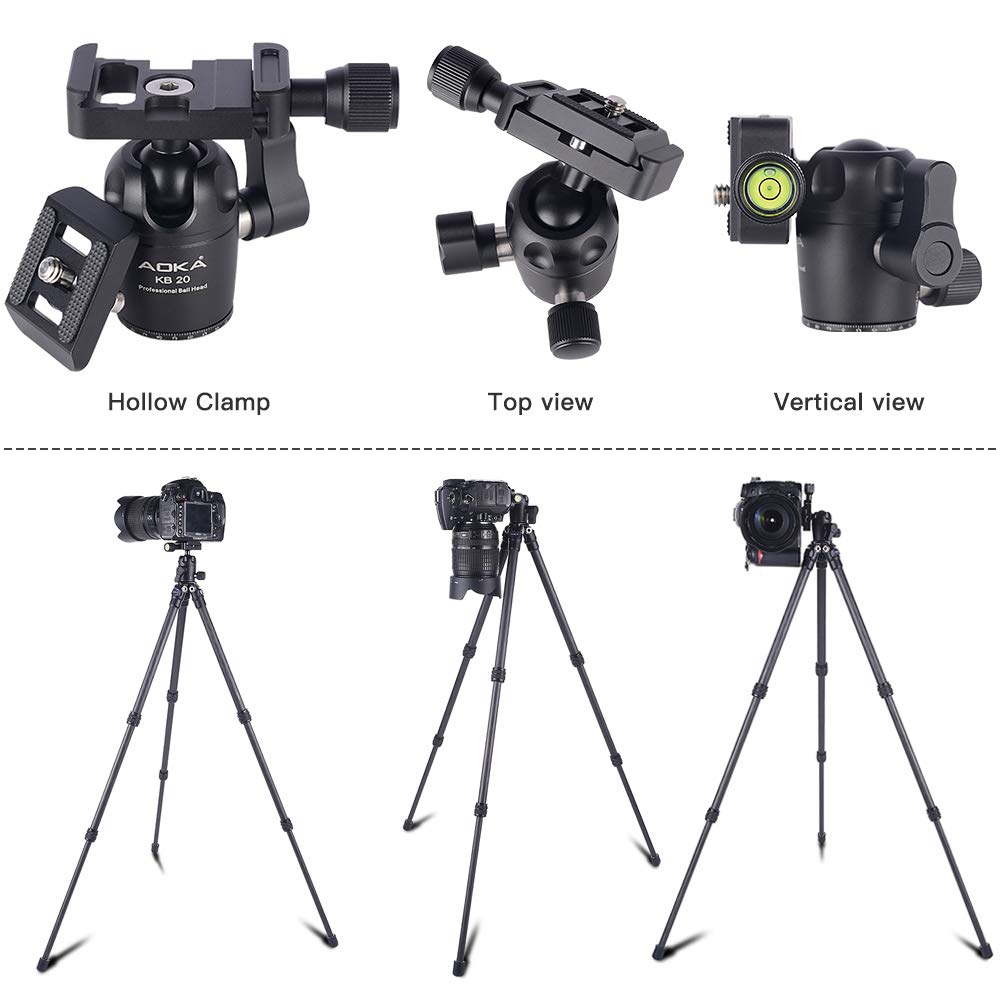 Lightweight Carbon Fiber Tripod - 28 Inch Compact Travel Tripod with 360° Ball Head for Smartphones & Mirrorless Cameras | Perfect for Vlogging, Photography & Outdoor Adventures (Black, 1.1lb)