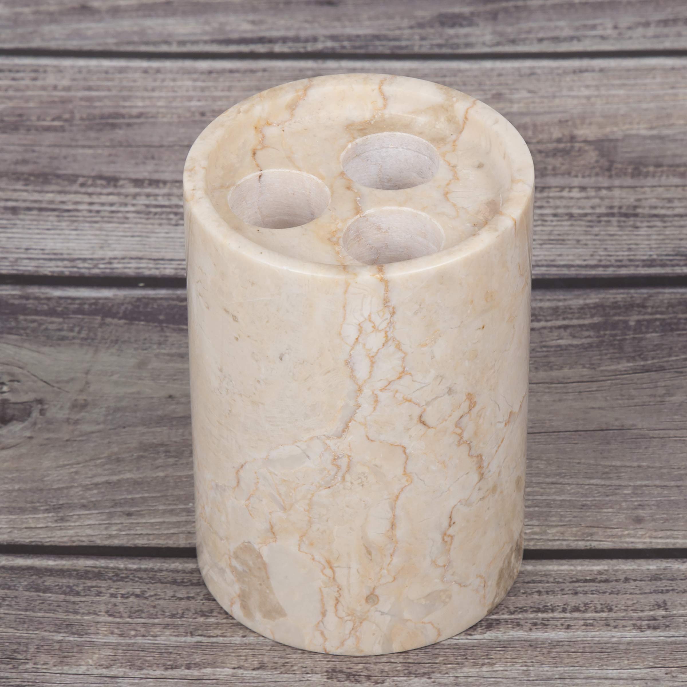 Creative Marble Toothbrush Holder for Bathroom - Elegant Champagne Inverary Design, Perfect for Modern Home & Spa Decor