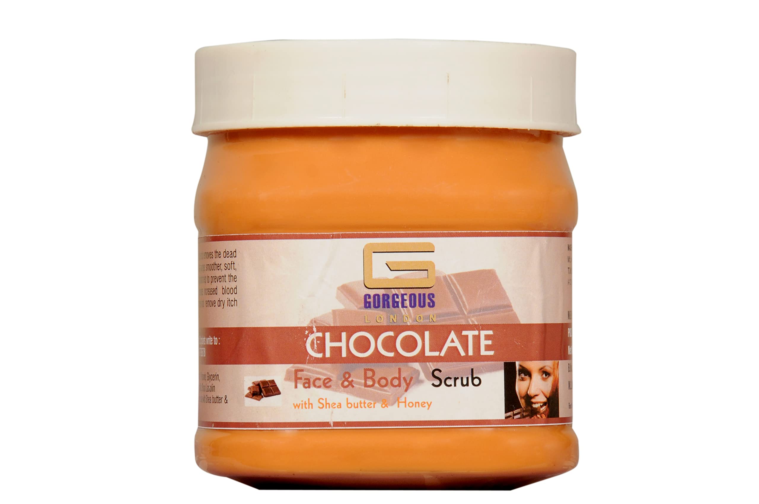 London Chocolate Scrub 450g - Exfoliating Face & Body Scrub with Shea Butter & Honey for Glowing Skin | Spa Quality Skincare for Dry Skin & Anti-Aging