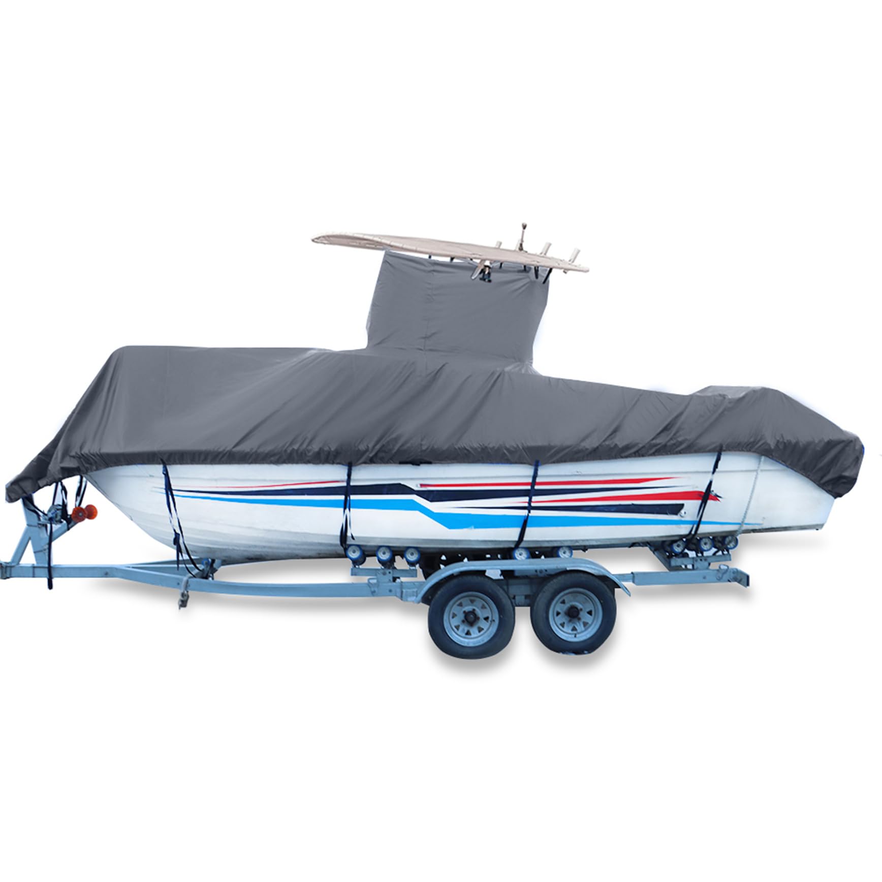 420D Heavy-Duty T-Top Boat Cover for 20'-22' Center Console Boats (106