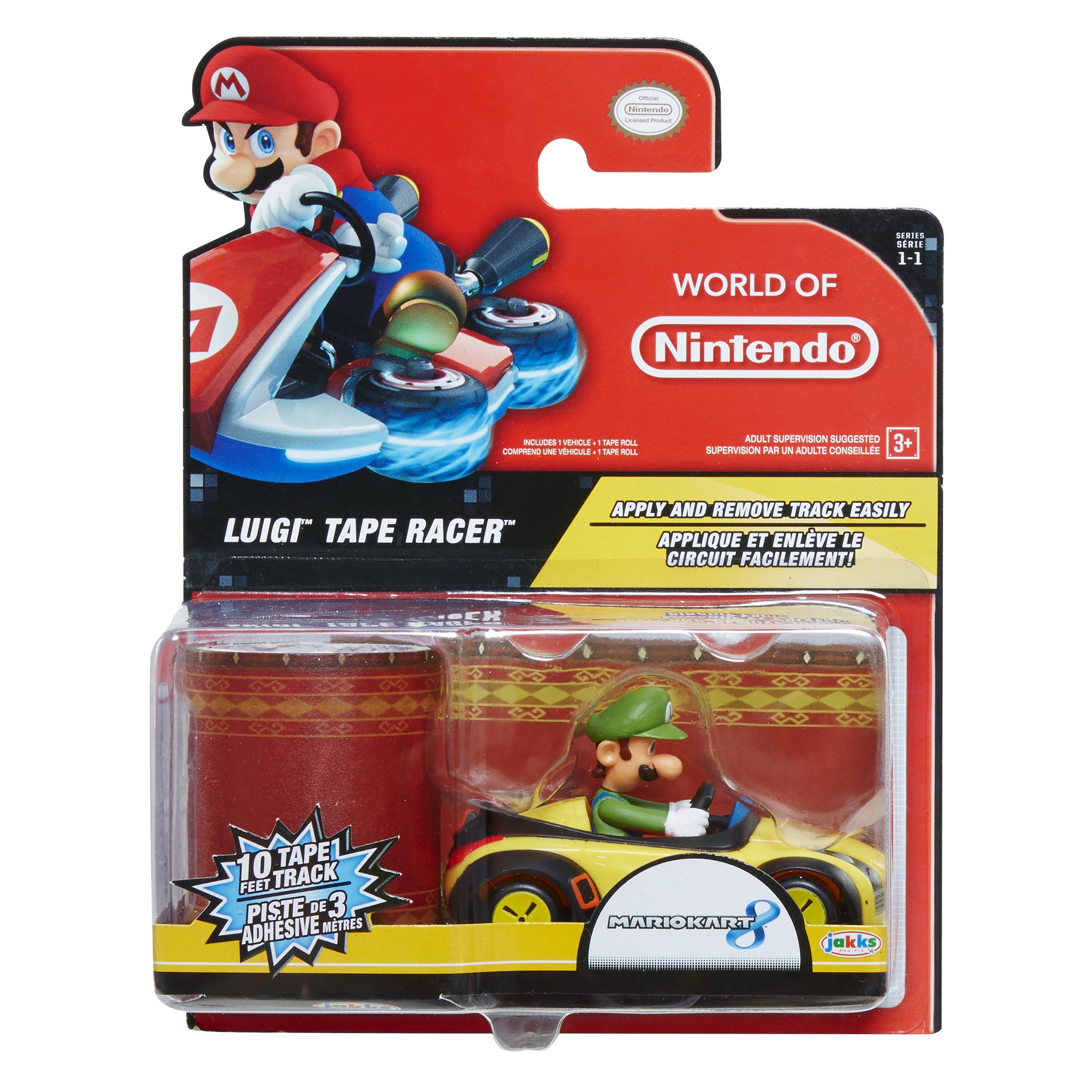 Nintendo Luigi Tape Racers Toy Vehicle - Official Mario Kart Inspired Toy Car for Kids - Perfect for Racing Games, Birthday Gifts & Collectors
