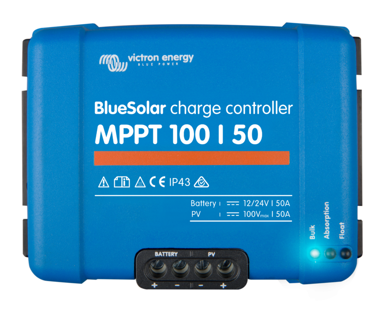 Victron Energy BlueSolar MPPT 100/50 Solar Charge Controller - 12V/24V 50A for Off-Grid RV, Marine & Home Solar Power Systems | SCC020050200 | Perfect for Camping, Boating & Emergency Backup Power
