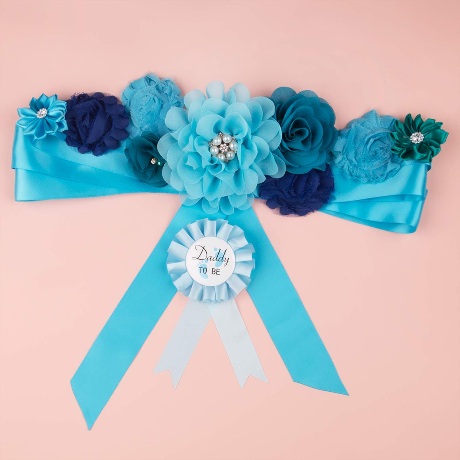 Mom to Be Sash & Corsage Pin - Baby Shower Decorations, Gender Reveal Party Supplies, Maternity Photo Props - Perfect for Pregnancy Announcements, Mommy-to-Be Gifts & Maternity Dress Accessories