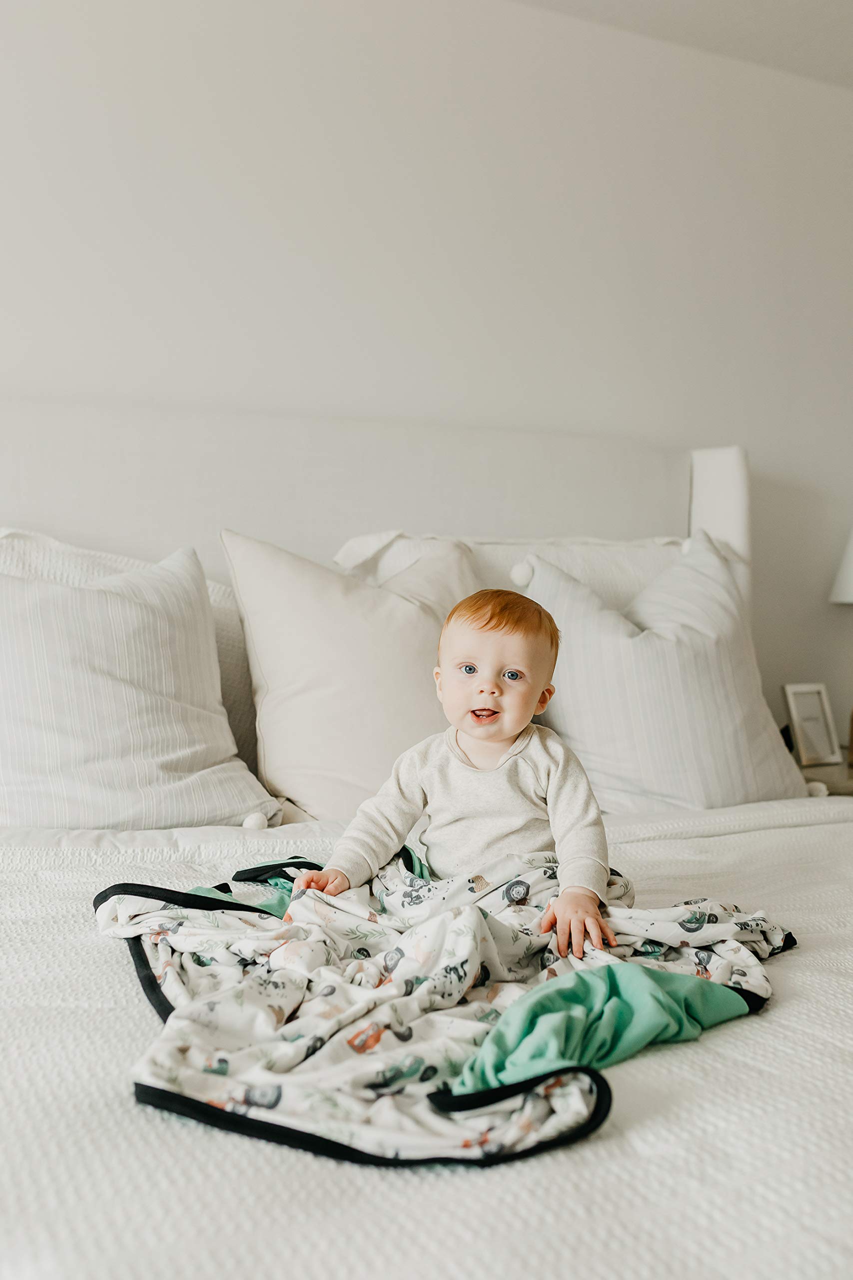 Jo Three-Layer Baby Quilt - Ultra Soft & Breathable Toddler Blanket for Boys & Girls | Premium 46x46 Polyester/Rayon Newborn Blanket | Perfect for Nursery, Stroller & Crib Comfort
