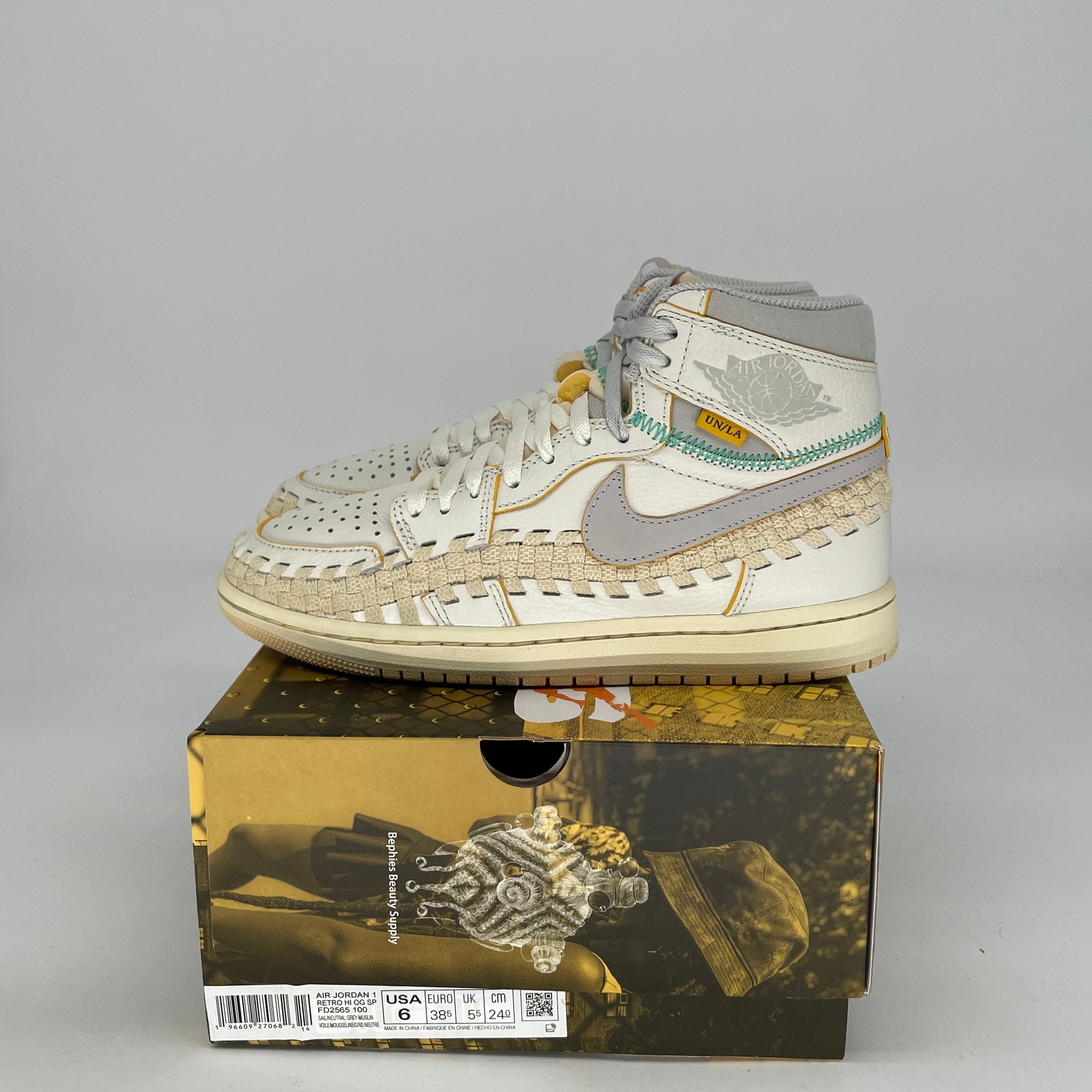 Authentic Air Jordan 1 Union LA BBSS Sneakers - Size 6/7.5W (FD2565) - 100% Original - Perfect for Streetwear & Sneaker Collectors
