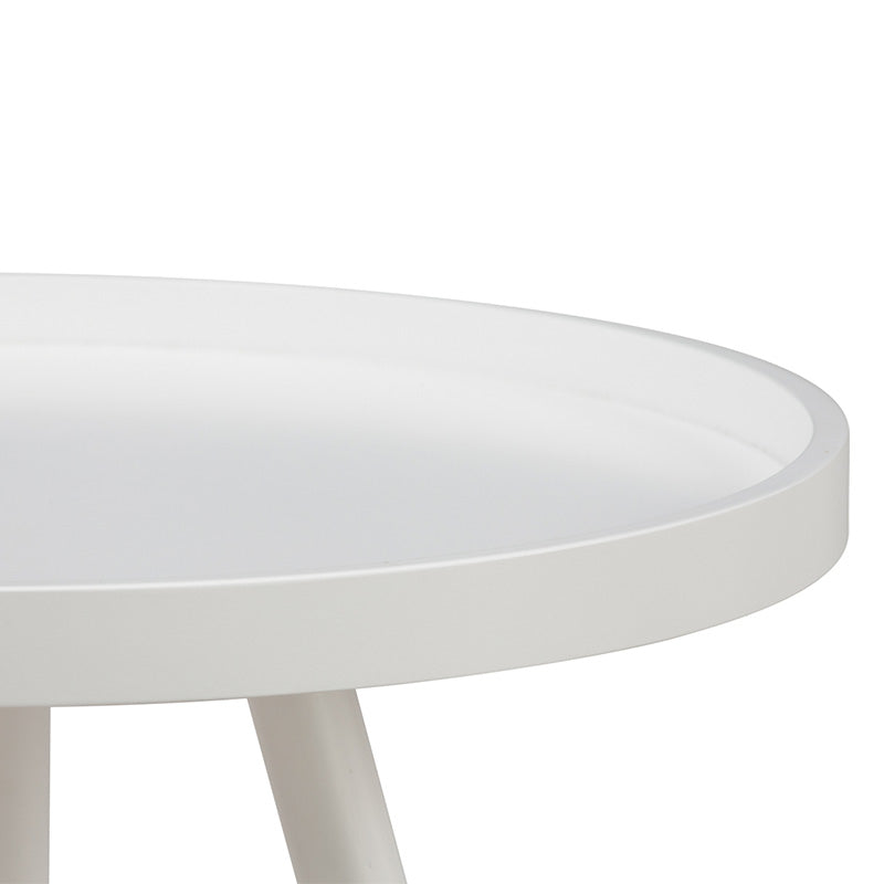 INNIS White Side Table - Modern Nightstand for Bedroom, Living Room, or Office - Small Accent Table with Sturdy Design
