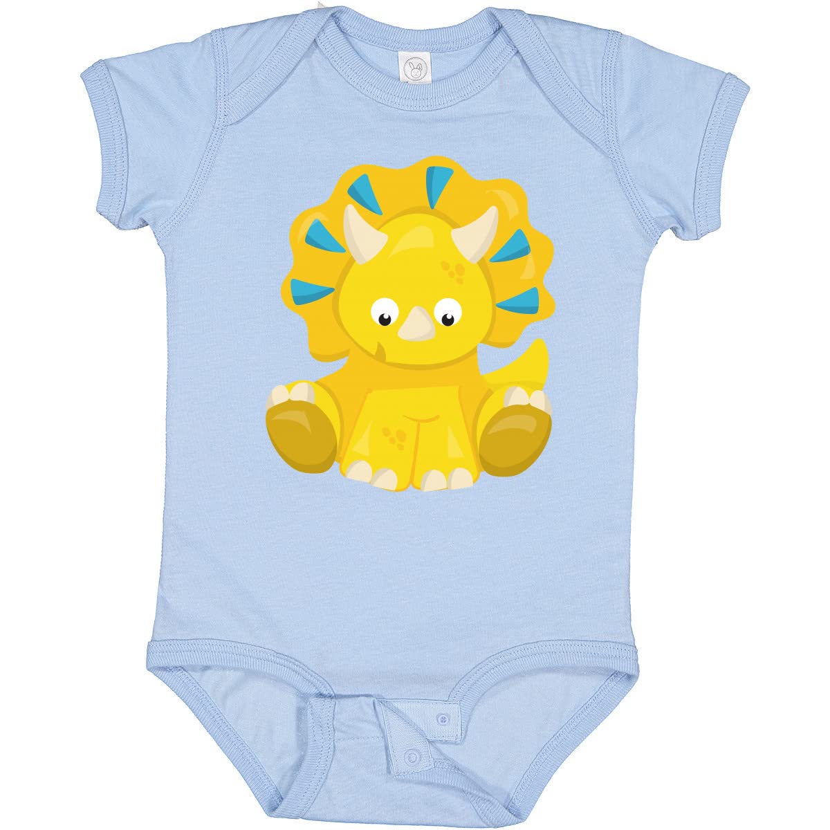 Inktastic Cute Dinosaur Baby Bodysuit - Adorable Triceratops Dino Onesie for Infants & Toddlers | Perfect for Playdates, Birthday Gifts & Nursery Outfits