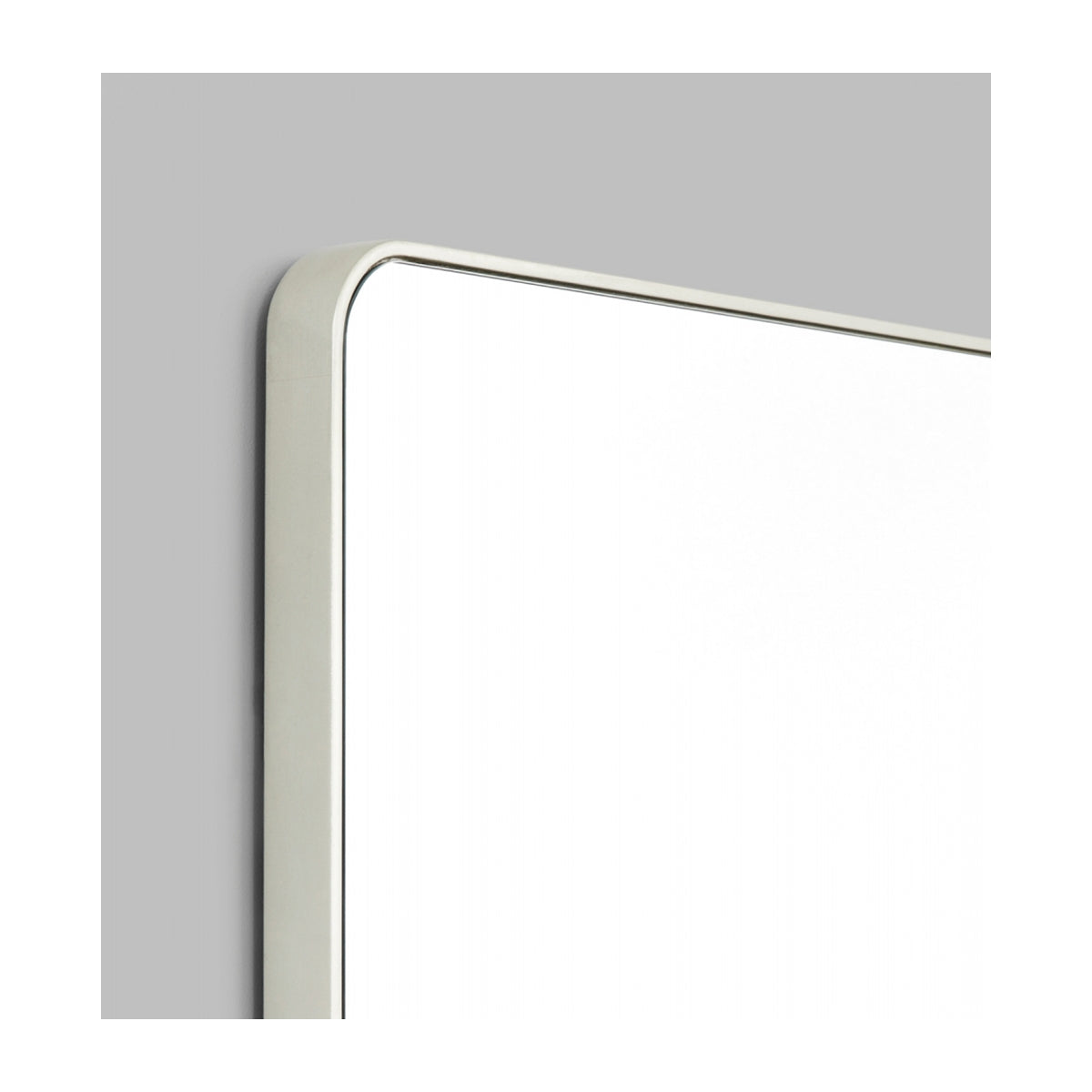 Flynn Curve Rectangle Mirror - Silver | Modern Wall Mirror for Living Room, Bedroom & Bathroom | Elegant Home Decor & Functional Mirror for Daily Use