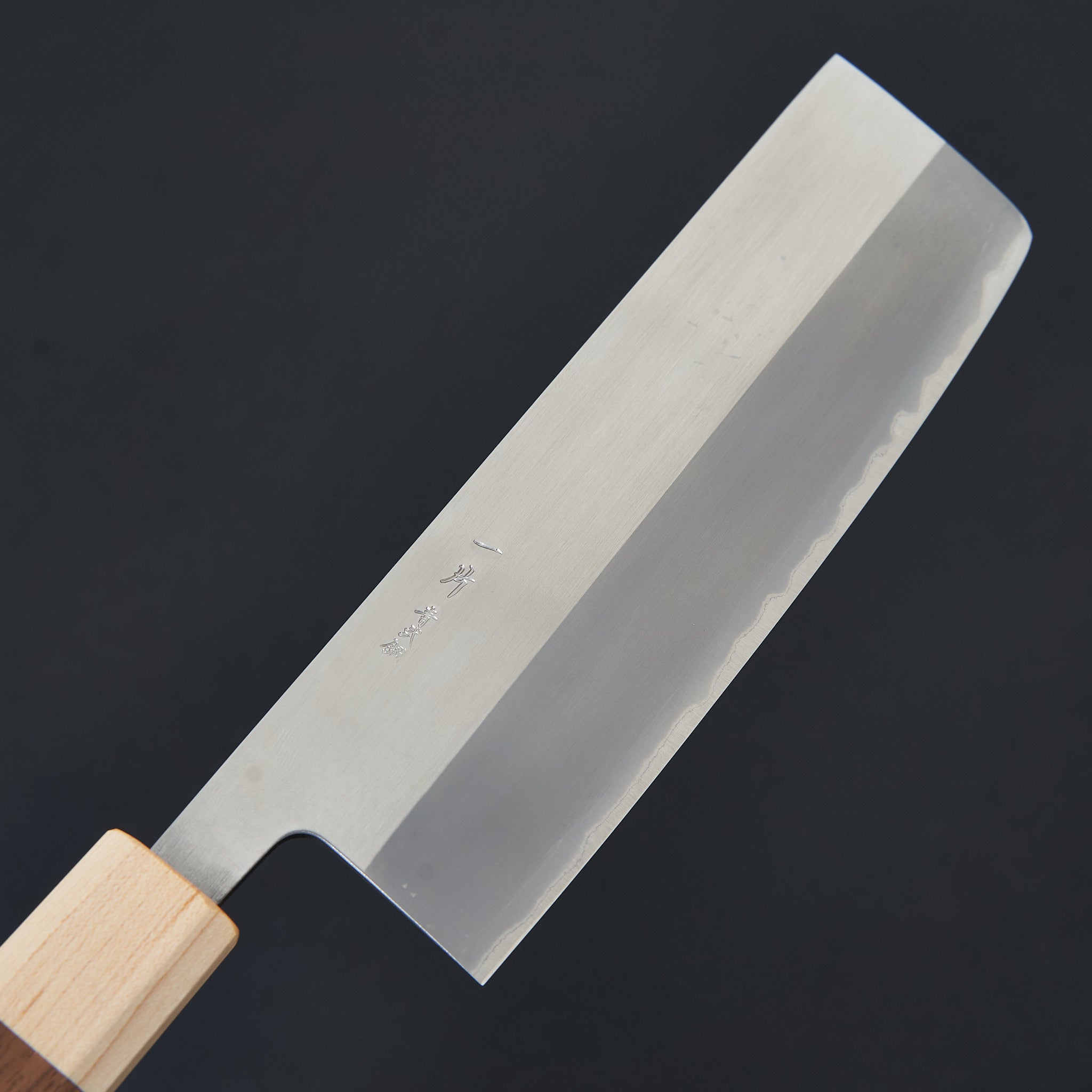 Premium Hitohira TD Blue #2 Stainless Clad Migaki Nakiri Knife 165mm - Japanese Walnut Handle - Professional Vegetable & Herb Chopping Knife for Home Chefs & Culinary Enthusiasts