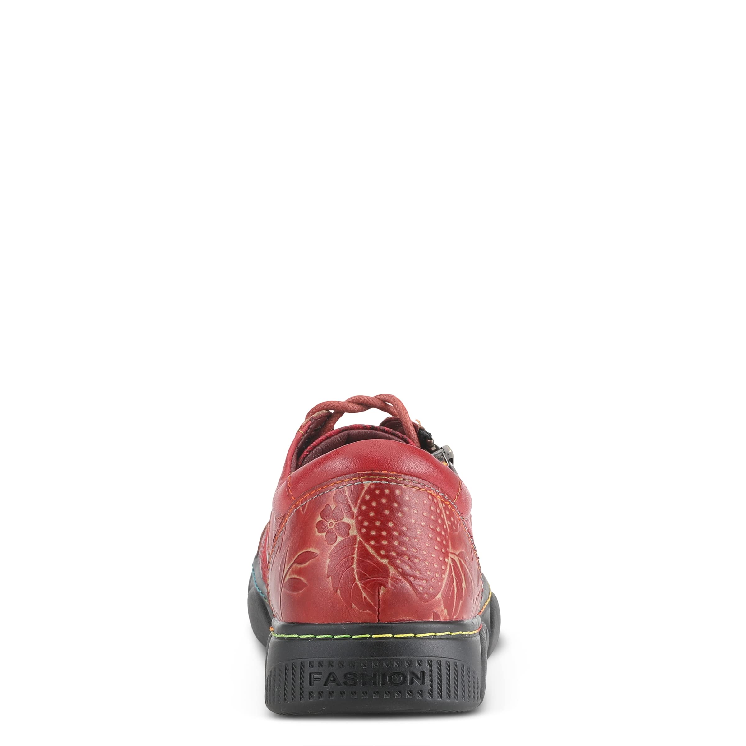 Spring Step L'Artiste Danli-Bloom Women's Sneakers with Adjustable Metal Zipper - Comfortable Casual Shoes for Walking, Travel & Outdoor Activities - Red Multi EU 37 / US 6.5-7
