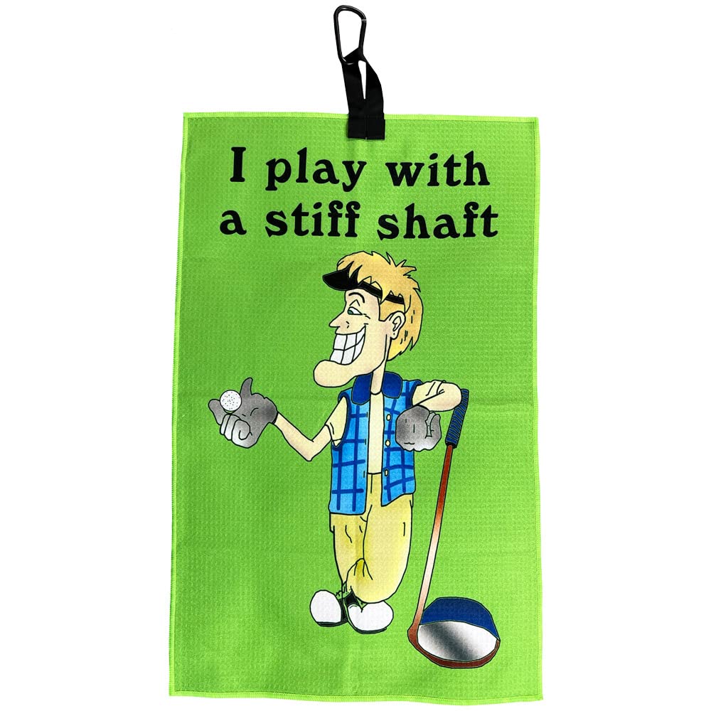 Funny Golf Towel with Stiff Shaft Design - Poker Chip & Can Cooler Set | Perfect for Golf Courses, Driving Ranges & Tailgating Parties