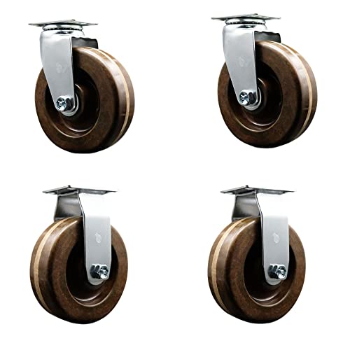 2 Swivel - 2 Rigid