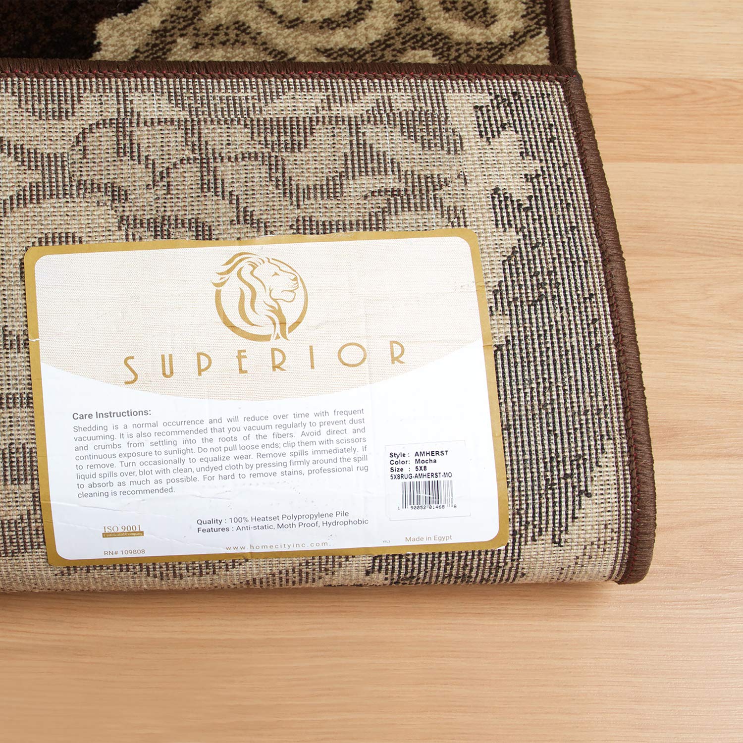 Premium Modern Damask Medallion Indoor Area Rug with Jute Backing - Non-Slip Living Room, Bedroom, Dining Room Decor - 4' x 6' Mocha Brown Rug for Home, Office & Dorm - Perfect for Cozy Spaces & High-Traffic Areas