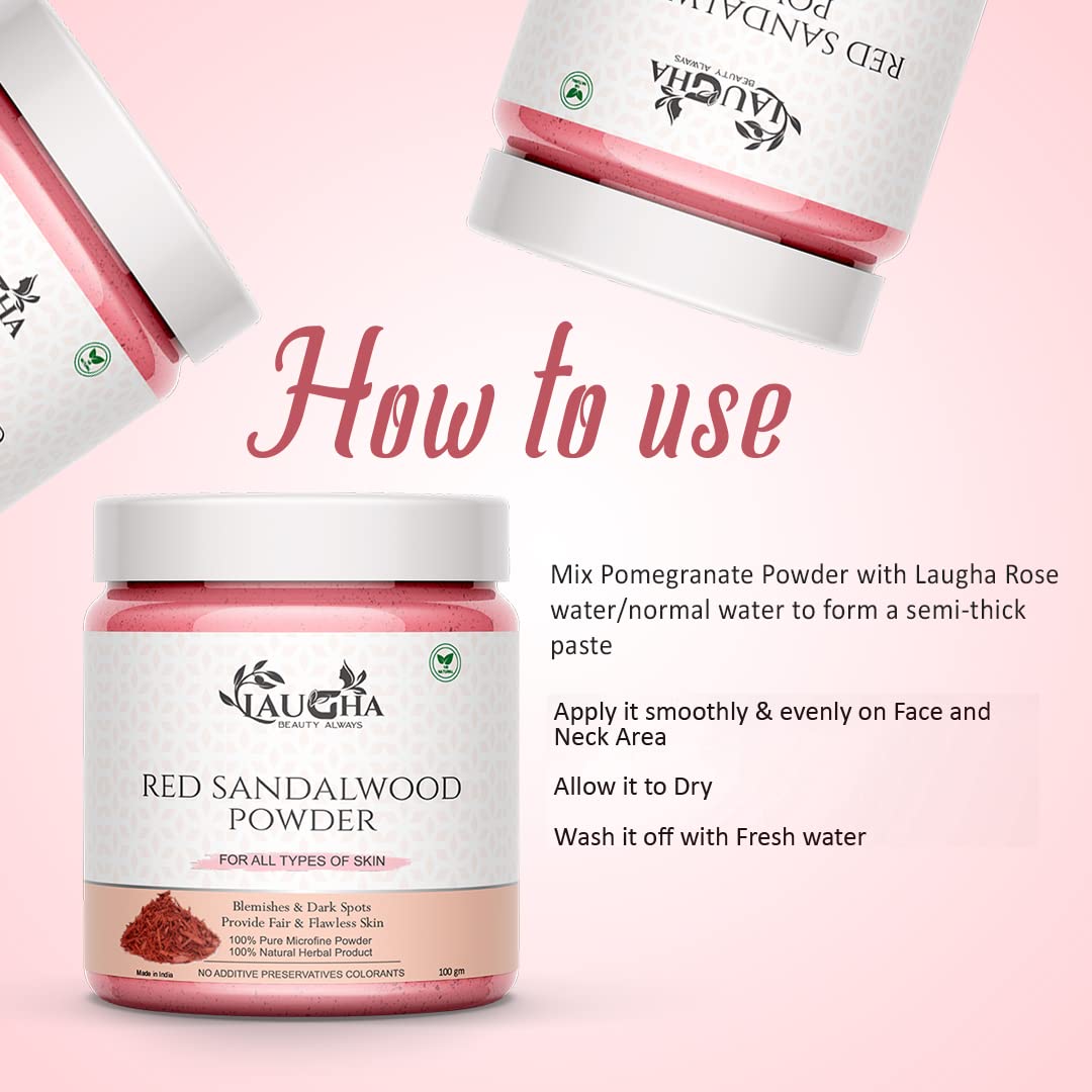 Natural & Organic Red Sandalwood Powder for Skin Brightening & Glow - 100g Face Pack (Pack of 2 Jars, 200g Total) - Perfect for DIY Face Masks & Ayurvedic Skincare Routines