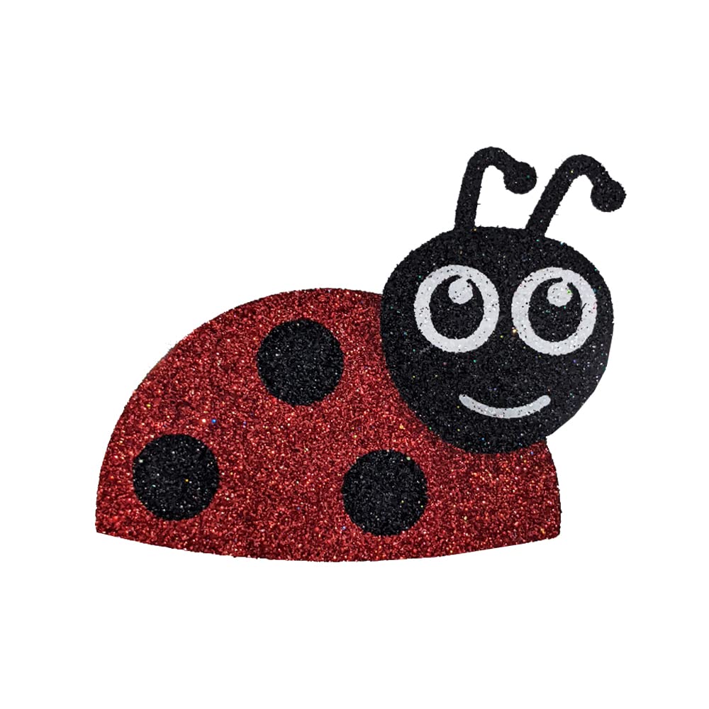 Comet Busters Red & Black Glitter Ladybug Temporary Tattoos - Cute Body Stickers for Women & Kids (BT191) | Perfect for Parties, Festivals & Costume Events