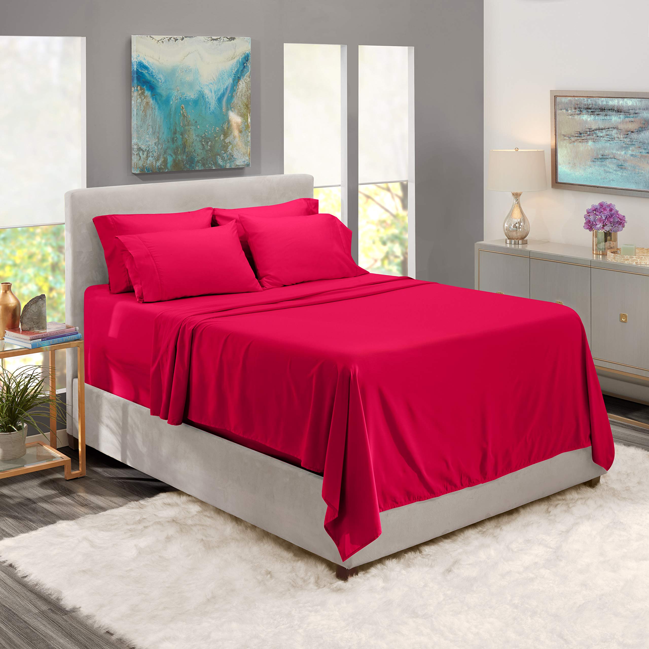 Luxury 6-Piece California King Sheet Set - 100% Cotton 800 Thread Count Bed Sheets with 24