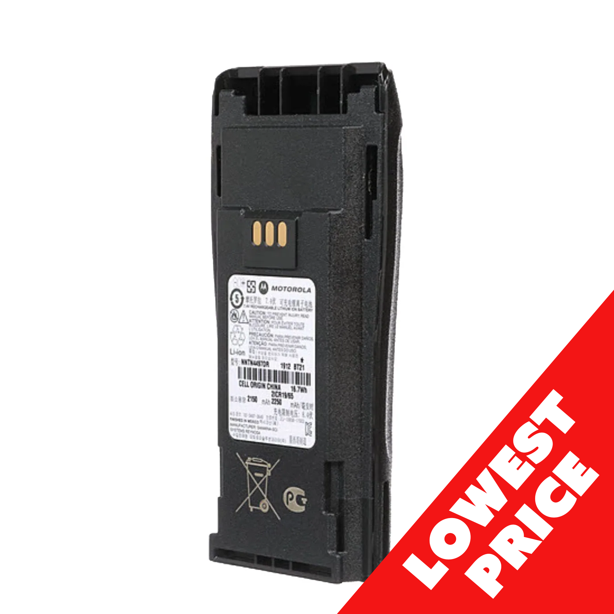 Motorola NNTN4497DR CP200d Radio Battery - 2250mAh Lithium Ion Replacement Battery for Motorola Two-Way Radios | Perfect for Construction, Security & Emergency Communication